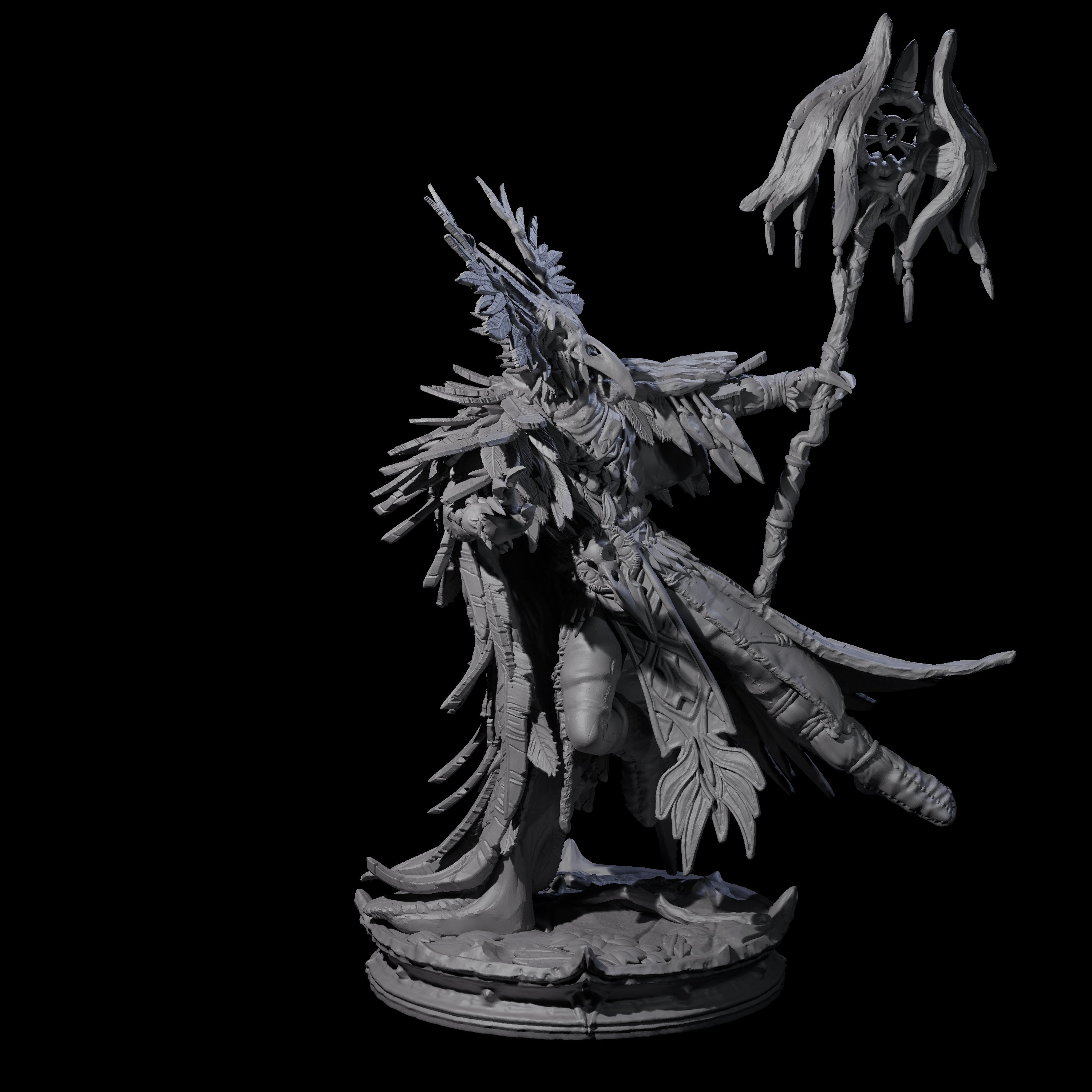 Four Ancient Dark Elf Druids of the Underdark Miniature for Dungeons and Dragons, Pathfinder or other TTRPGs