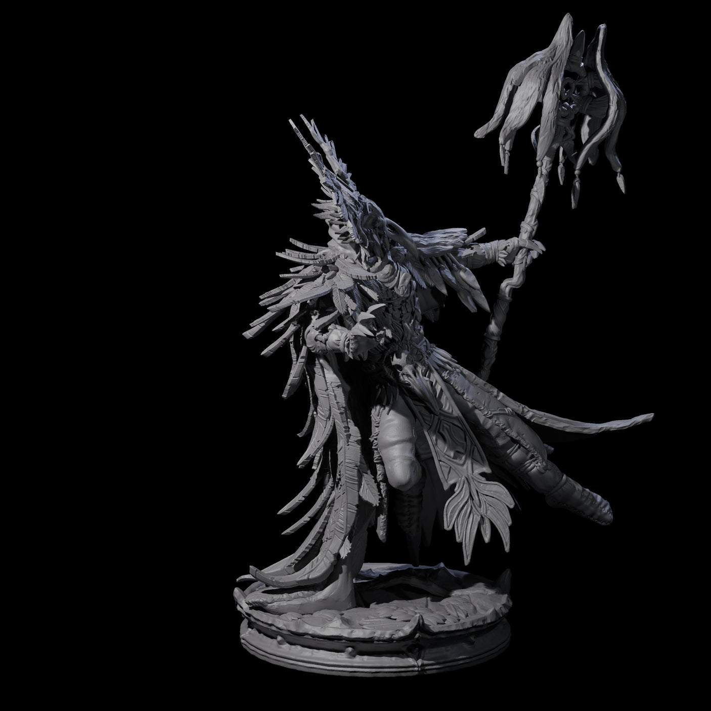 Four Ancient Dark Elf Druids of the Underdark Miniature for Dungeons and Dragons, Pathfinder or other TTRPGs