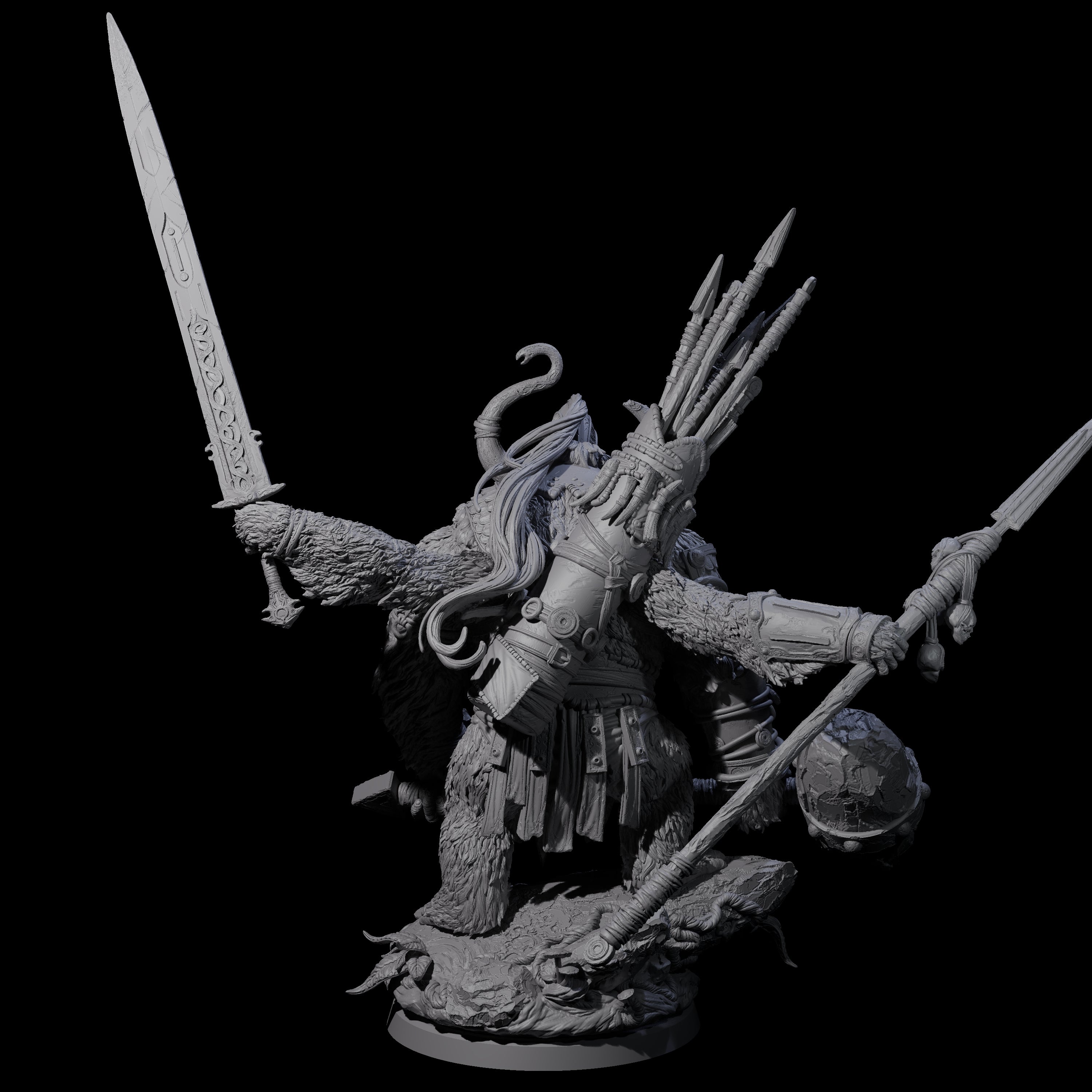 Four Armed Giant Ape Miniature for Dungeons and Dragons, Pathfinder or other TTRPGs