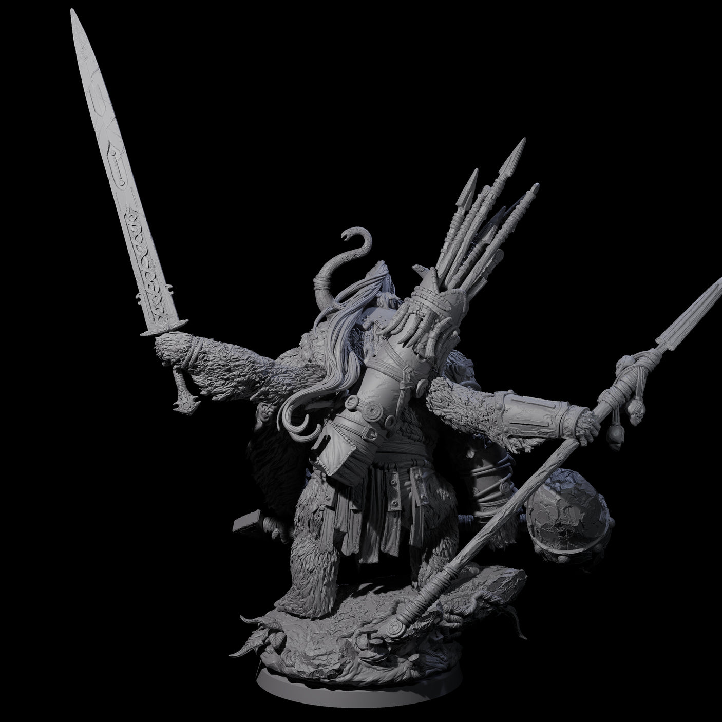 Four Armed Giant Ape Miniature for Dungeons and Dragons, Pathfinder or other TTRPGs