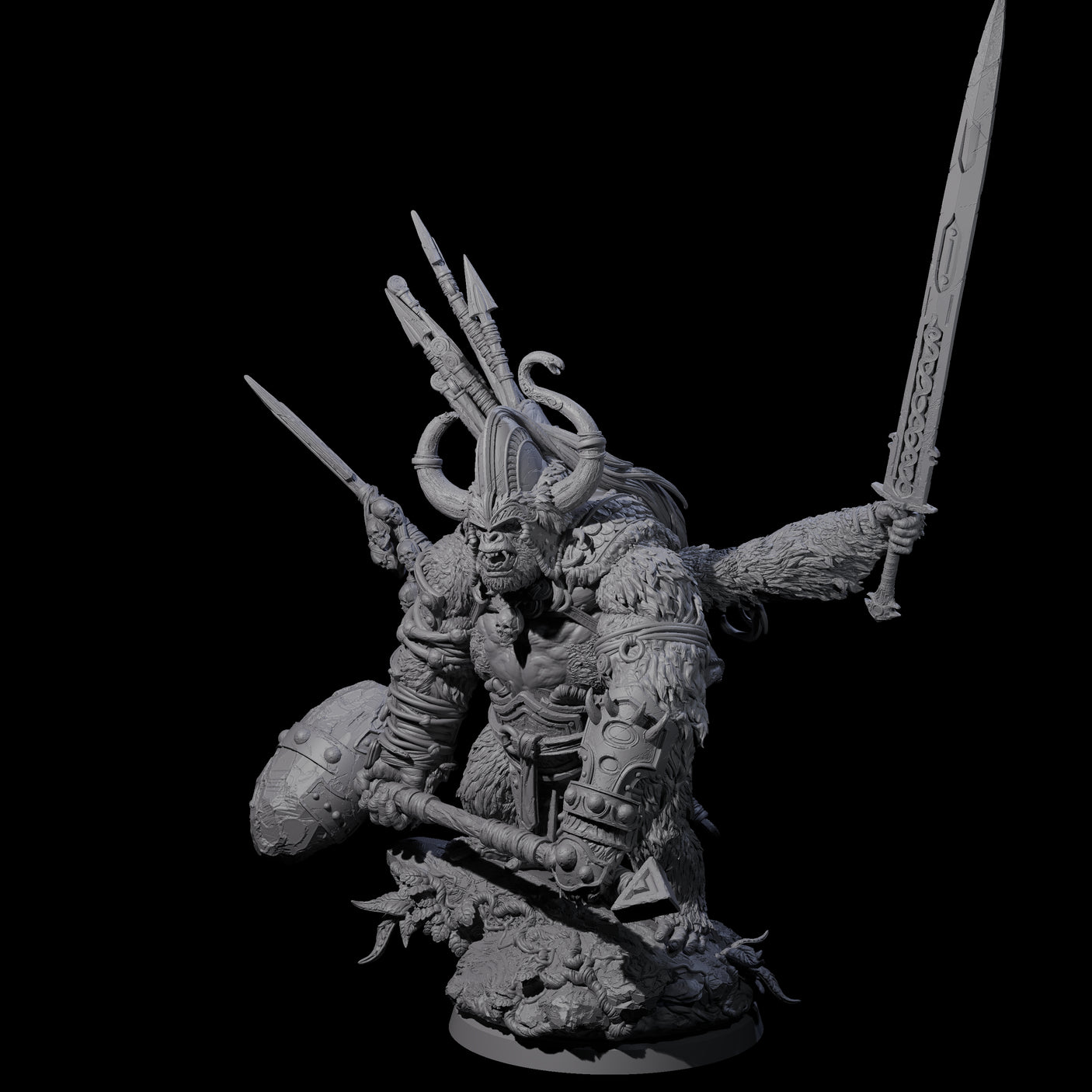 Four Armed Giant Ape Miniature for Dungeons and Dragons, Pathfinder or other TTRPGs