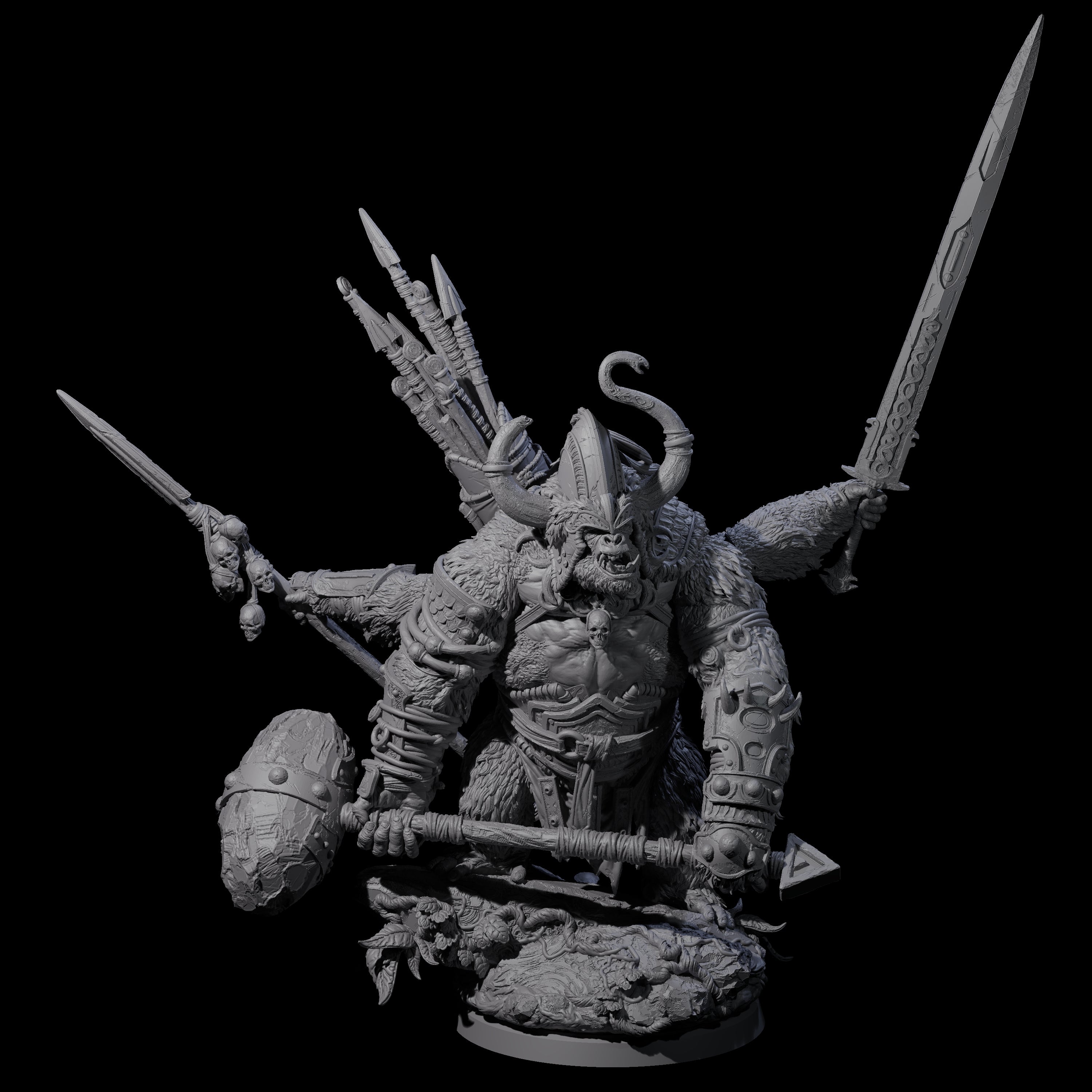 Four Armed Giant Ape Miniature for Dungeons and Dragons, Pathfinder or other TTRPGs