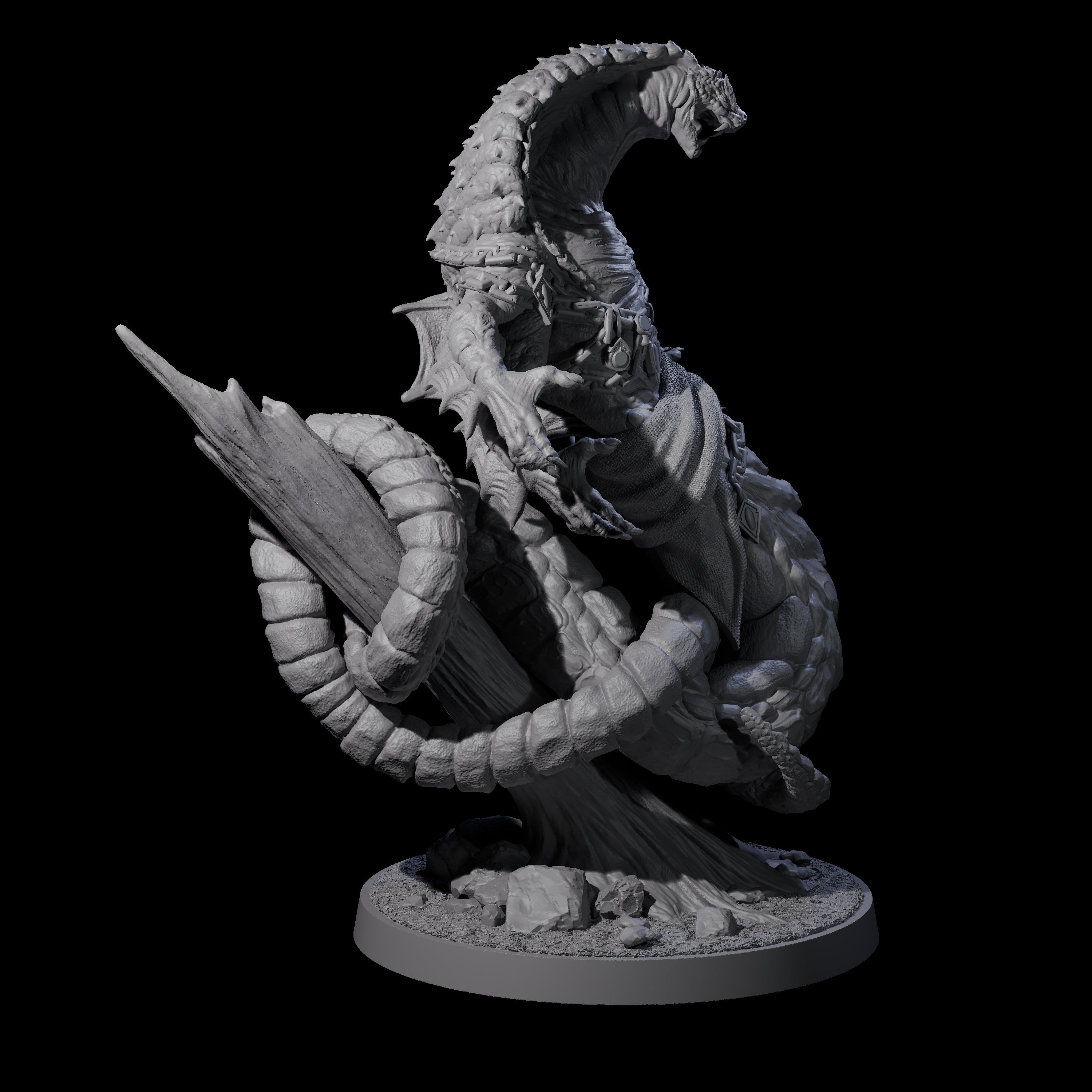 Four Armed Yuan-ti Abomination Miniature for Dungeons and Dragons, Pathfinder or other TTRPGs