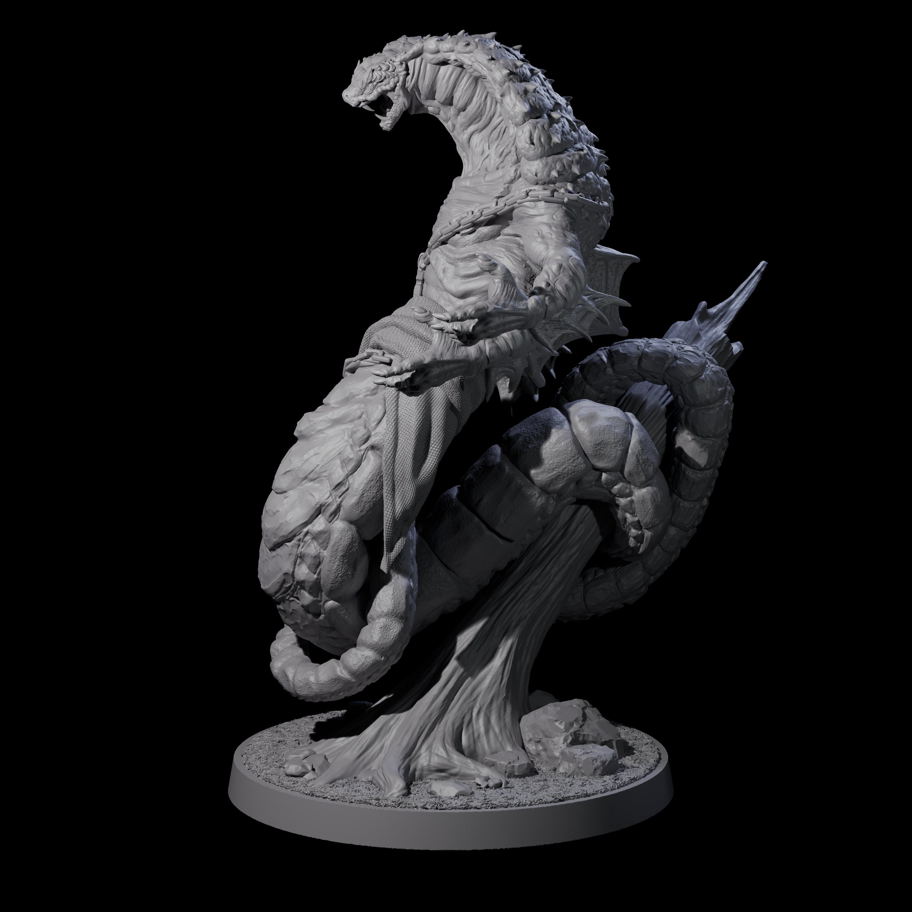 Four Armed Yuan-ti Abomination Miniature for Dungeons and Dragons, Pathfinder or other TTRPGs