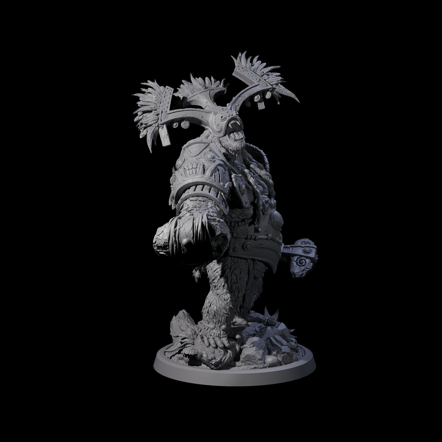 Four Armoured Giant Orangutans Miniature for Dungeons and Dragons, Pathfinder or other TTRPGs