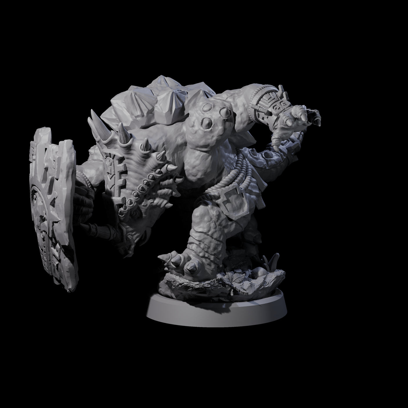 Four Armoured Triceratops Shield Fighters Miniature for Dungeons and Dragons, Pathfinder or other TTRPGs