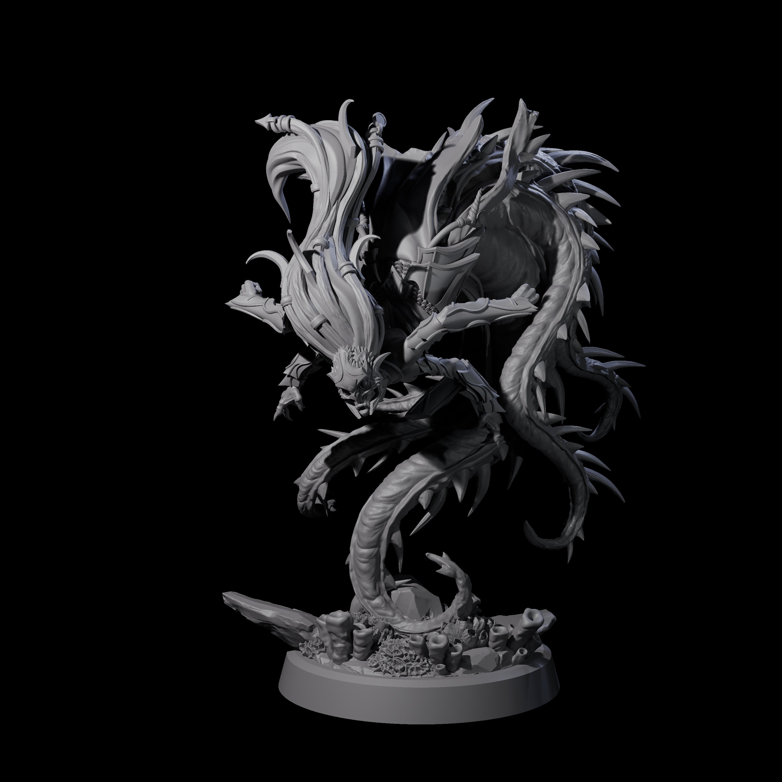 Four Attacking Deepsea Lamias Miniature for Dungeons and Dragons, Pathfinder or other TTRPGs
