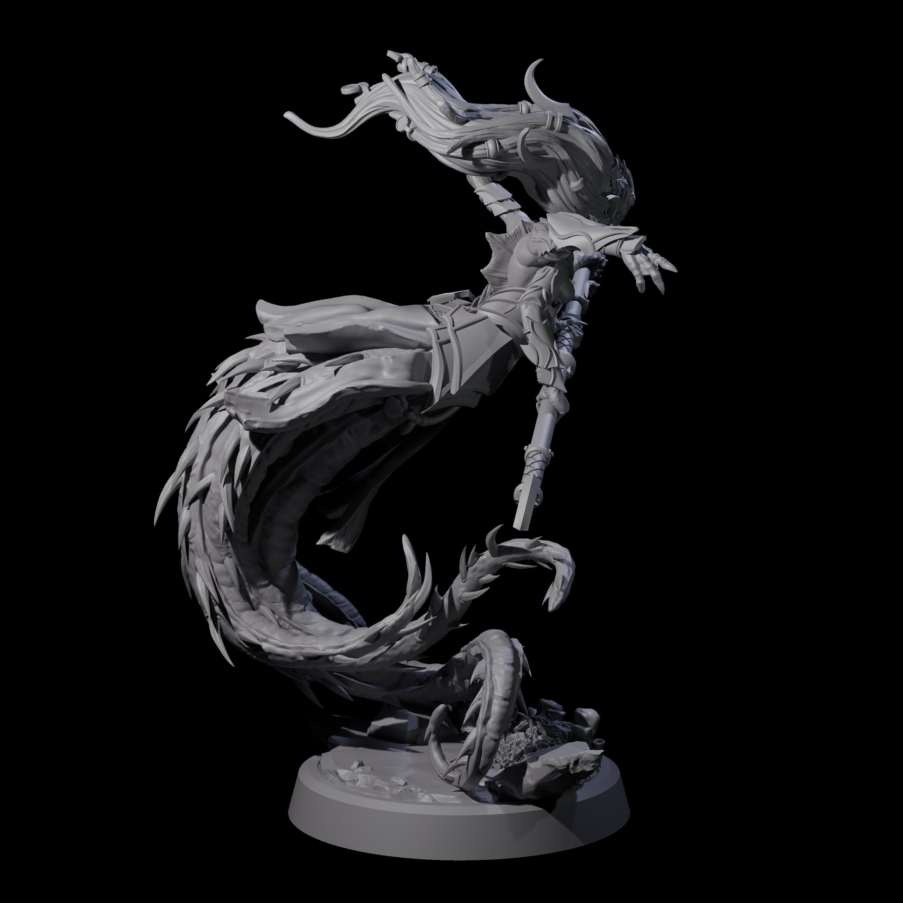 Four Attacking Deepsea Lamias Miniature for Dungeons and Dragons, Pathfinder or other TTRPGs