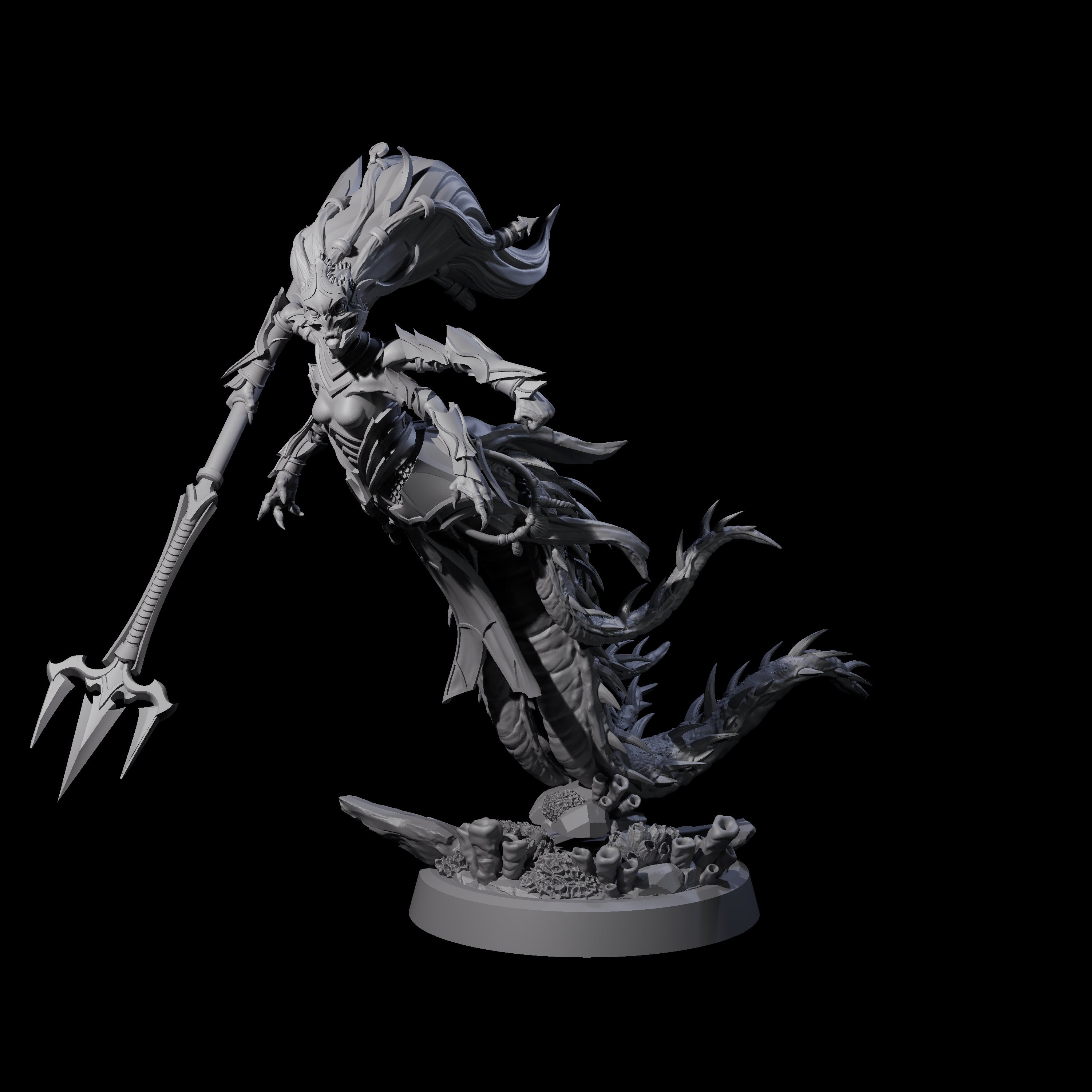 Four Attacking Deepsea Lamias Miniature for Dungeons and Dragons, Pathfinder or other TTRPGs