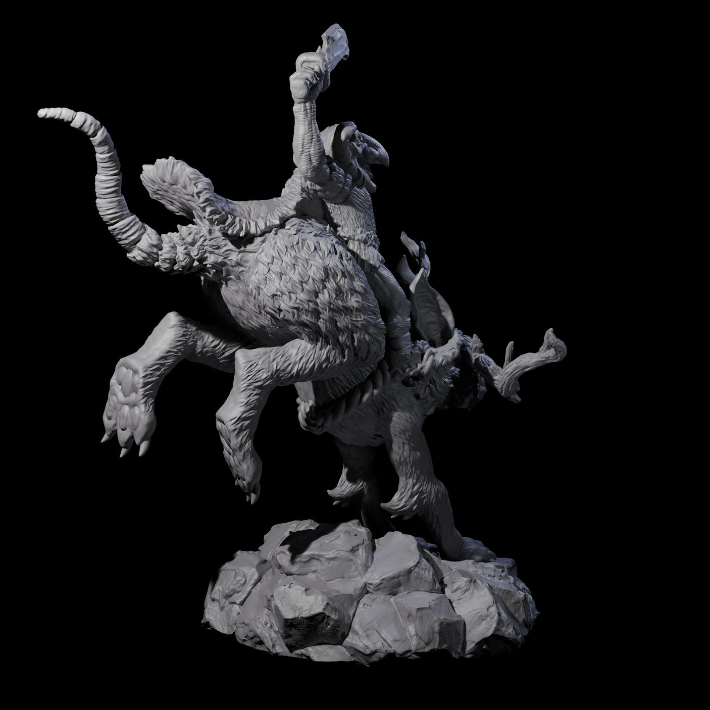Four Attacking Goblin on Jackalopes Miniature for Dungeons and Dragons, Pathfinder or other TTRPGs