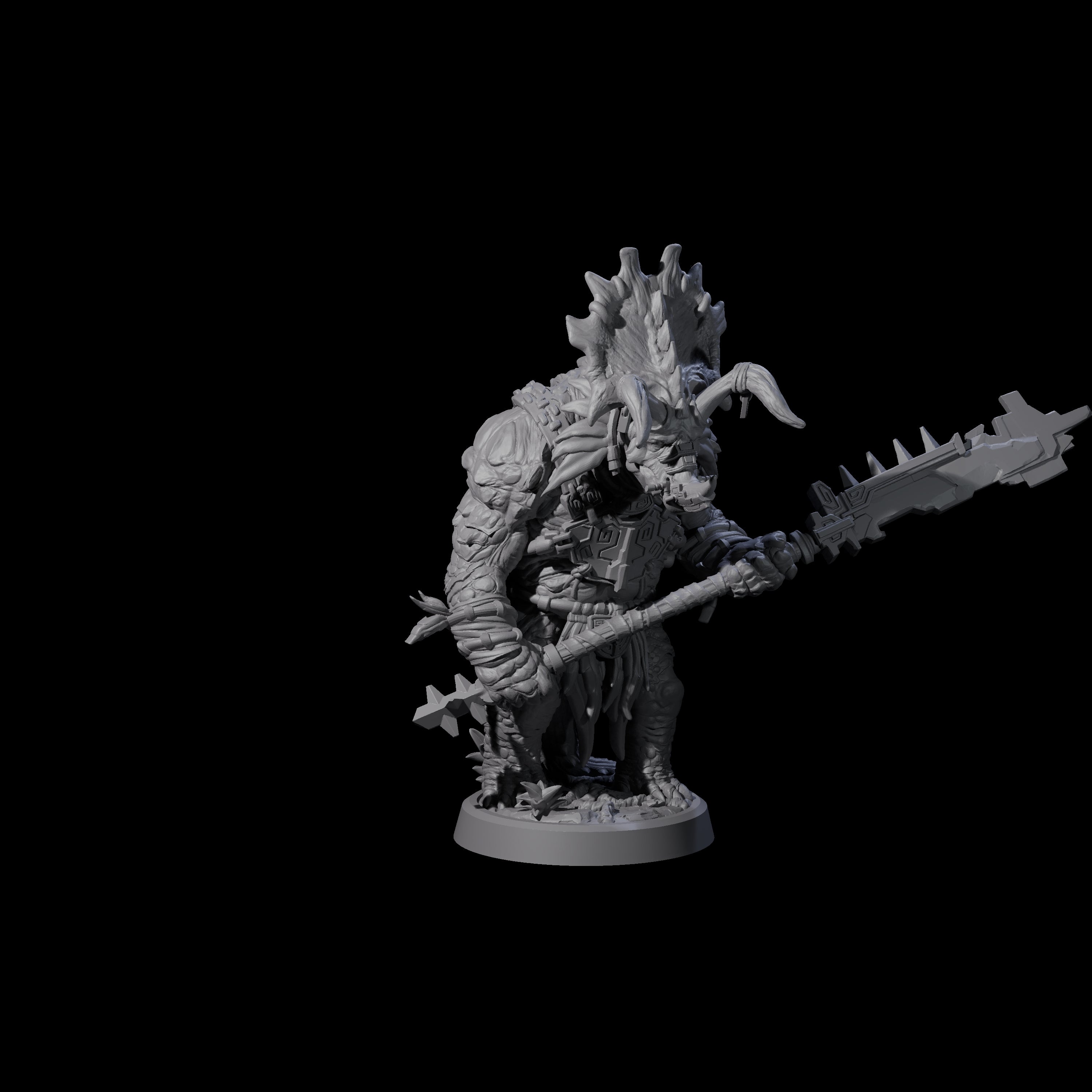 Four Attacking Triceratops Warriors Miniature for Dungeons and Dragons, Pathfinder or other TTRPGs
