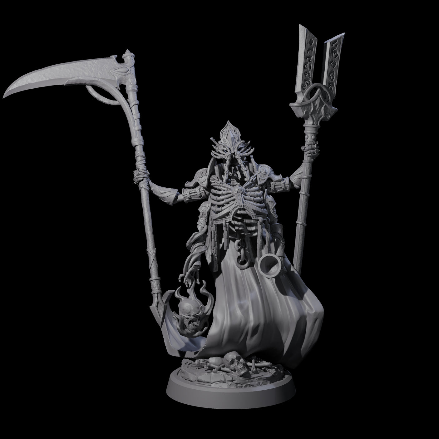 Four Attendant Ossuary Theurges Miniature for Dungeons and Dragons, Pathfinder or other TTRPGs