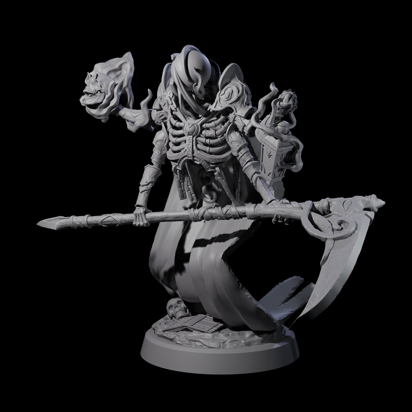 Four Attendant Ossuary Theurges Miniature for Dungeons and Dragons, Pathfinder or other TTRPGs