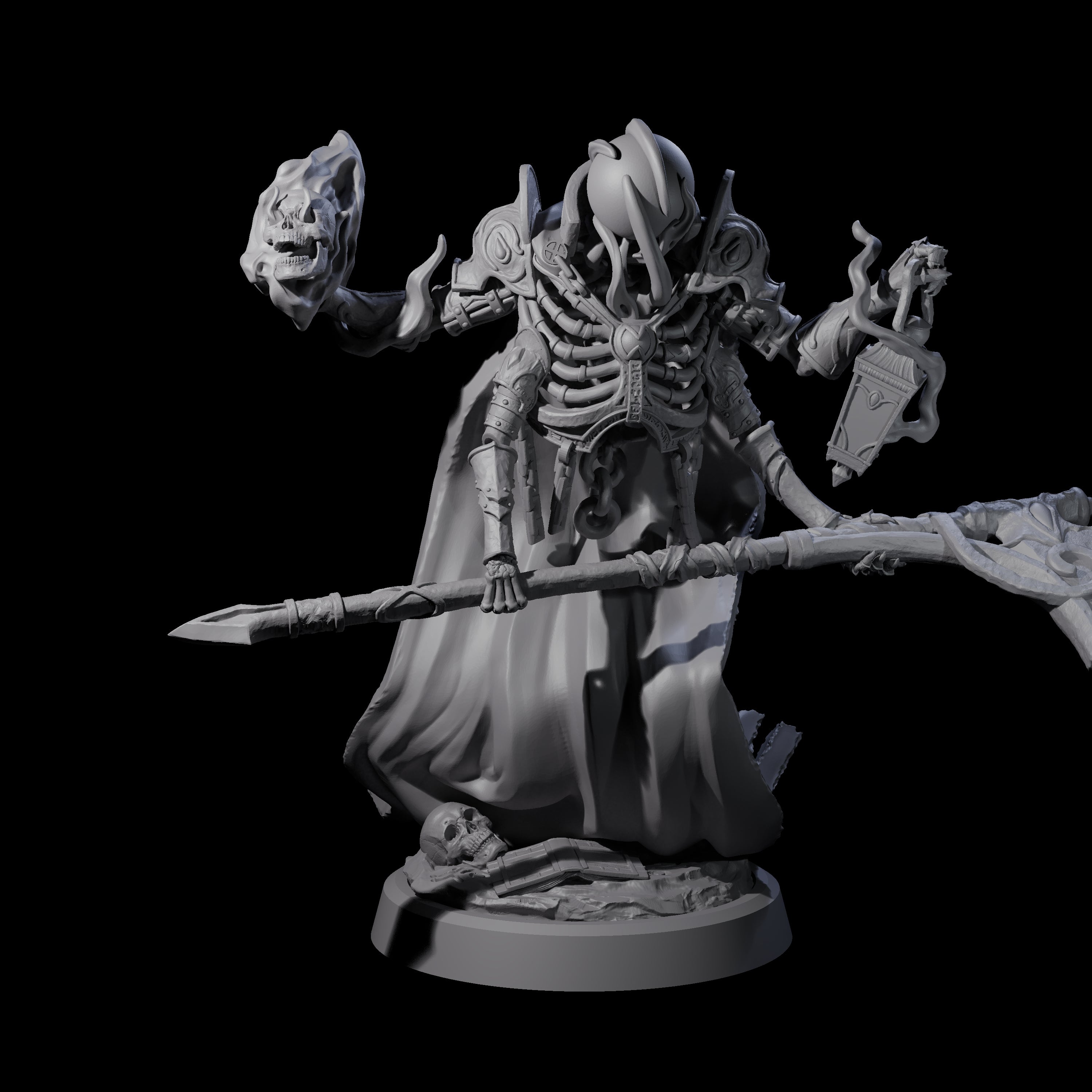 Four Attendant Ossuary Theurges Miniature for Dungeons and Dragons, Pathfinder or other TTRPGs