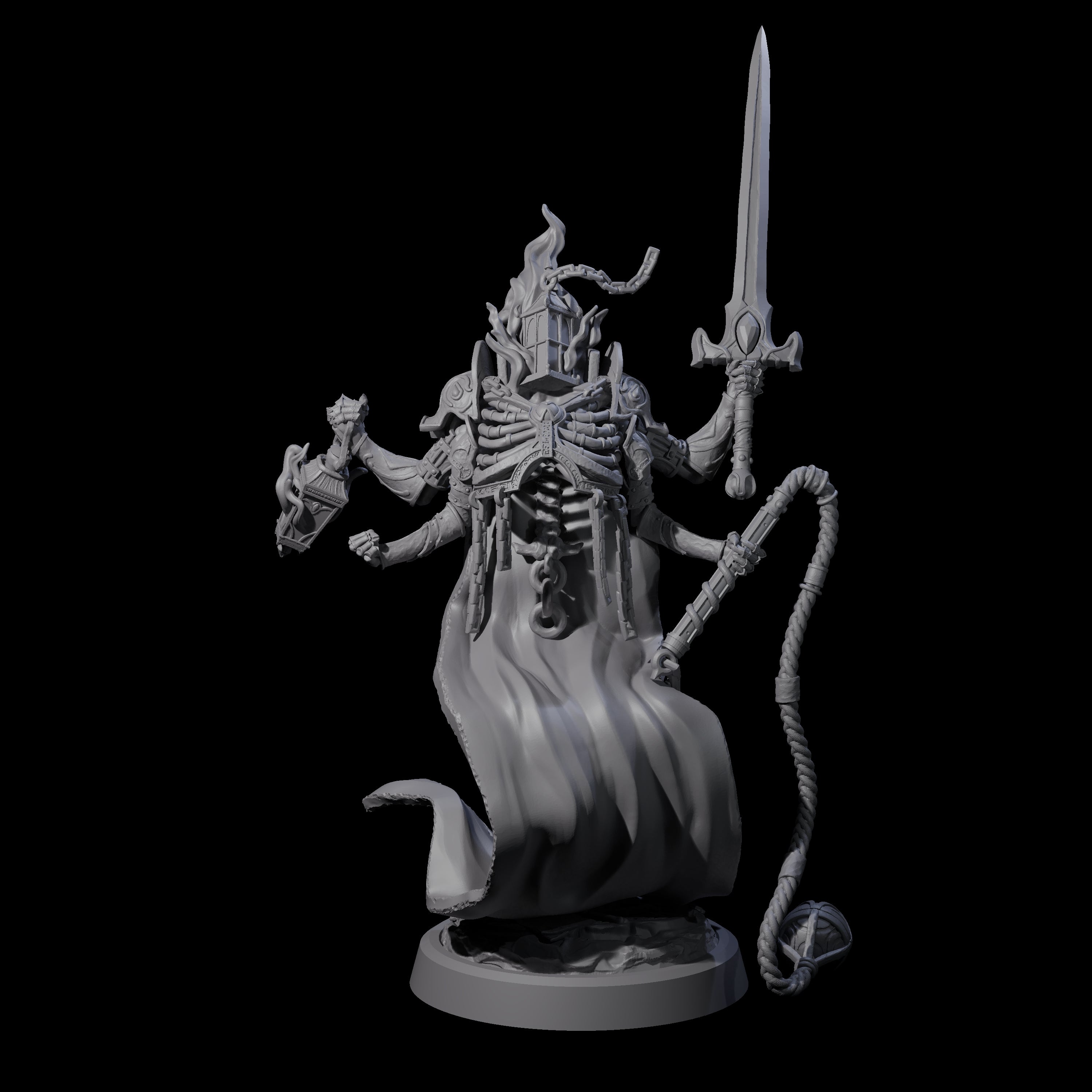 Four Attendant Ossuary Theurges Miniature for Dungeons and Dragons, Pathfinder or other TTRPGs