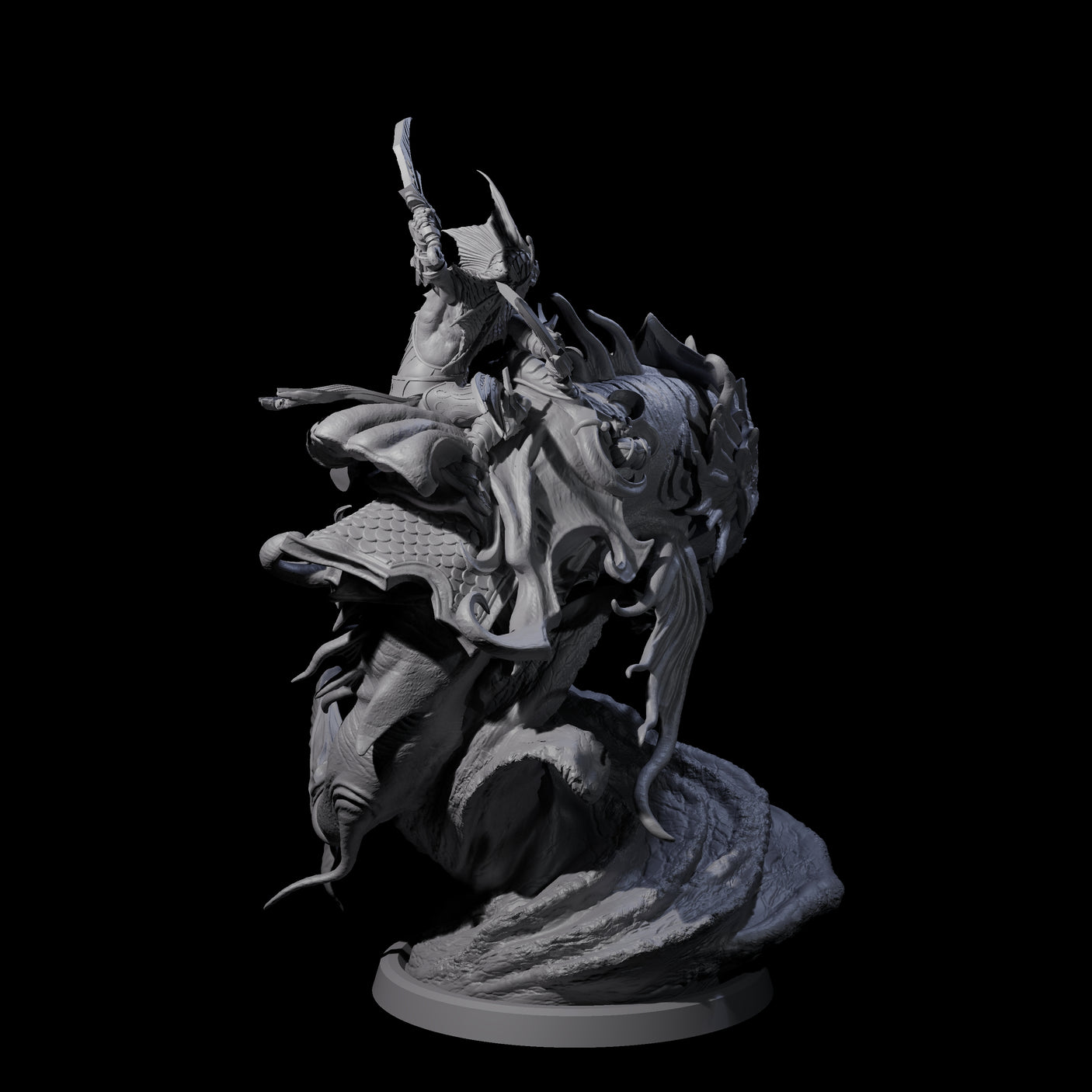 Four Balancing Myrmidons on Lanternfish Miniature for Dungeons and Dragons, Pathfinder or other TTRPGs