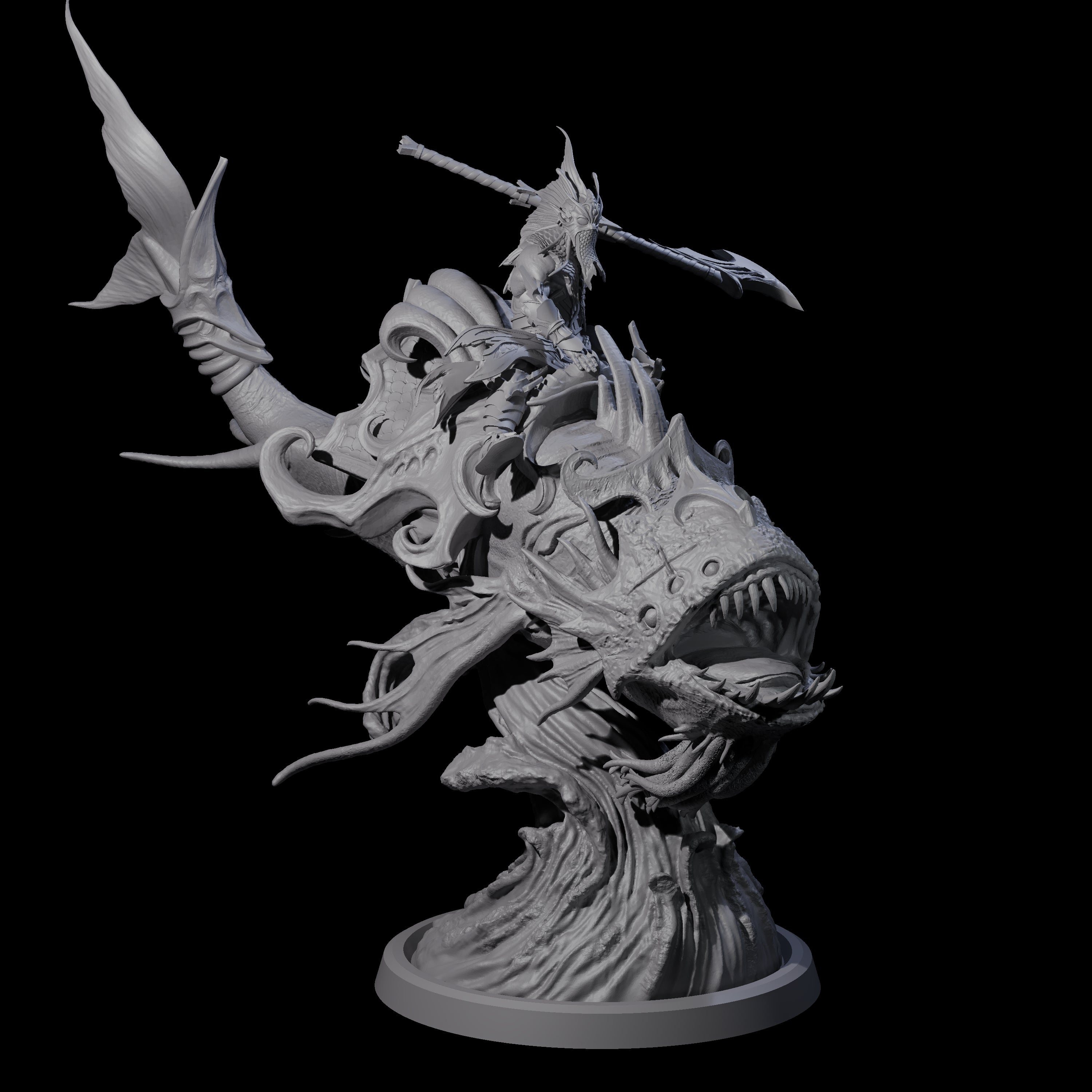 Four Balancing Myrmidons on Lanternfish Miniature for Dungeons and Dragons, Pathfinder or other TTRPGs