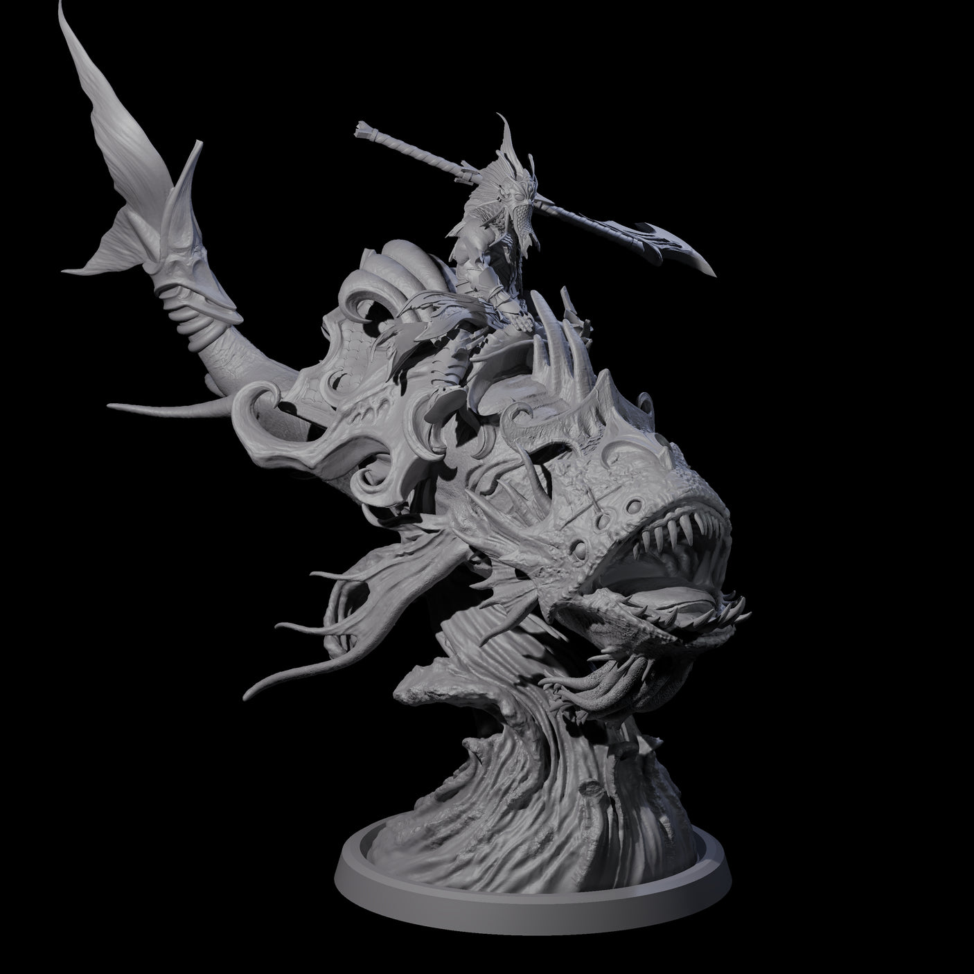 Four Balancing Myrmidons on Lanternfish Miniature for Dungeons and Dragons, Pathfinder or other TTRPGs