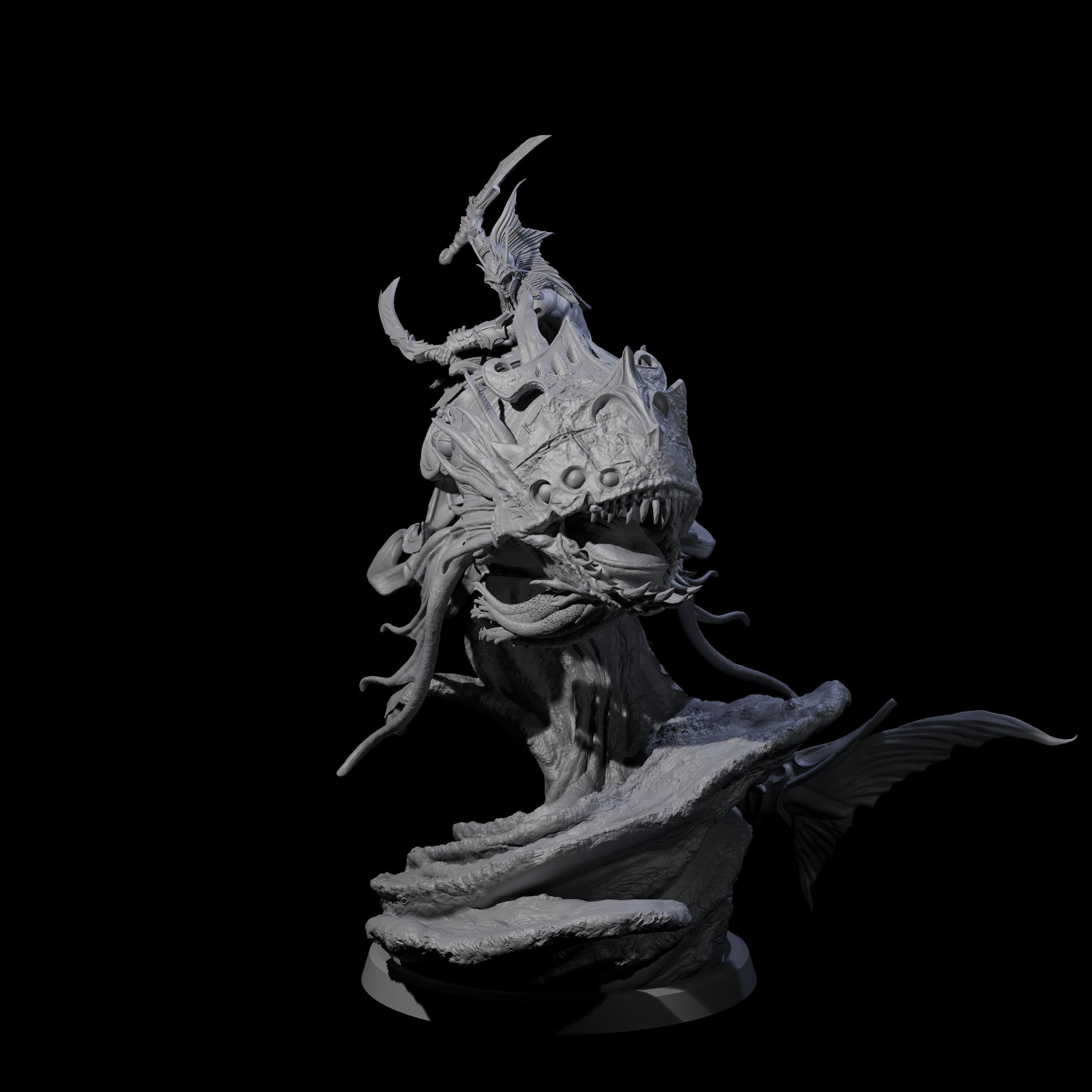 Four Balancing Myrmidons on Lanternfish Miniature for Dungeons and Dragons, Pathfinder or other TTRPGs