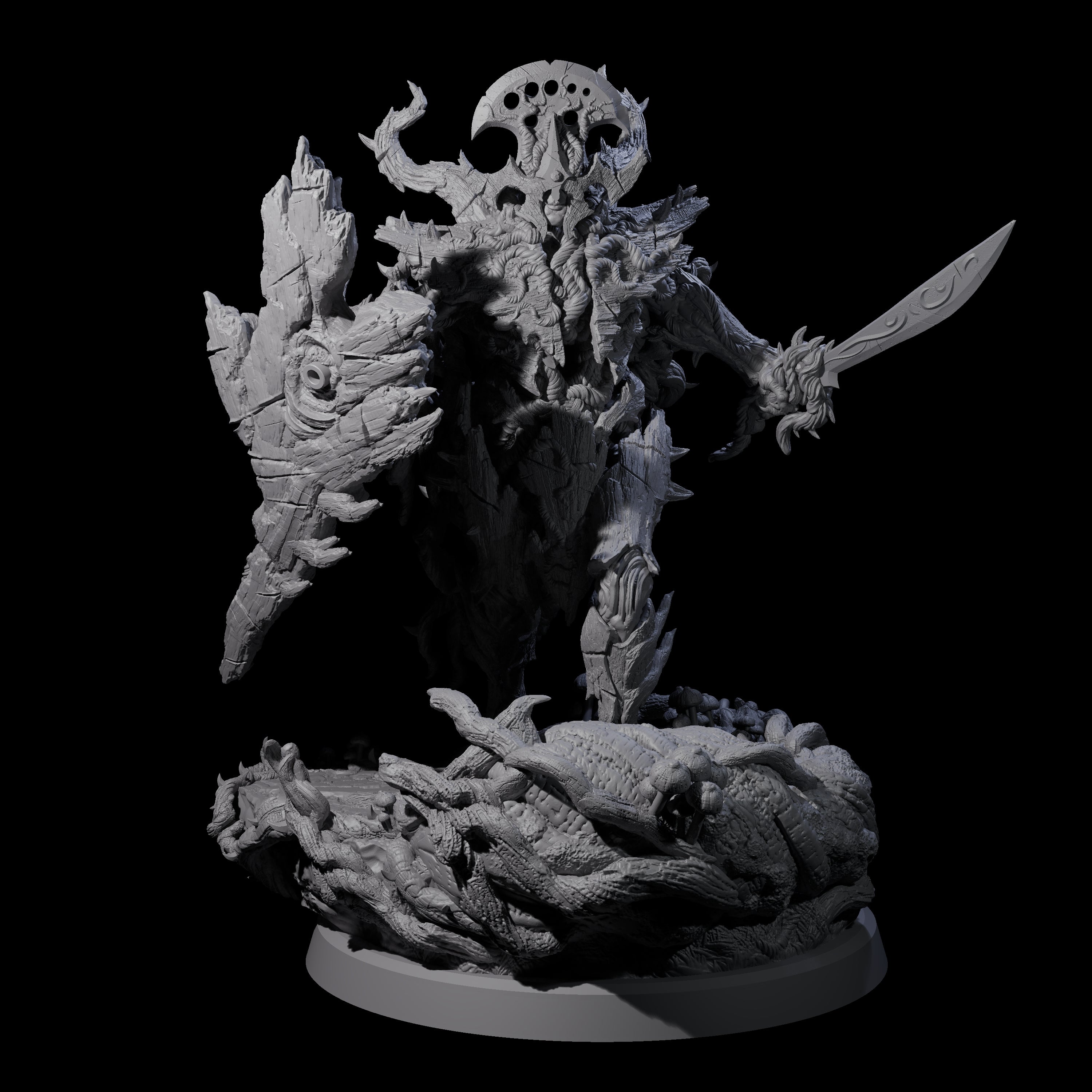 Four Barky Briar Knights Miniature for Dungeons and Dragons, Pathfinder or other TTRPGs