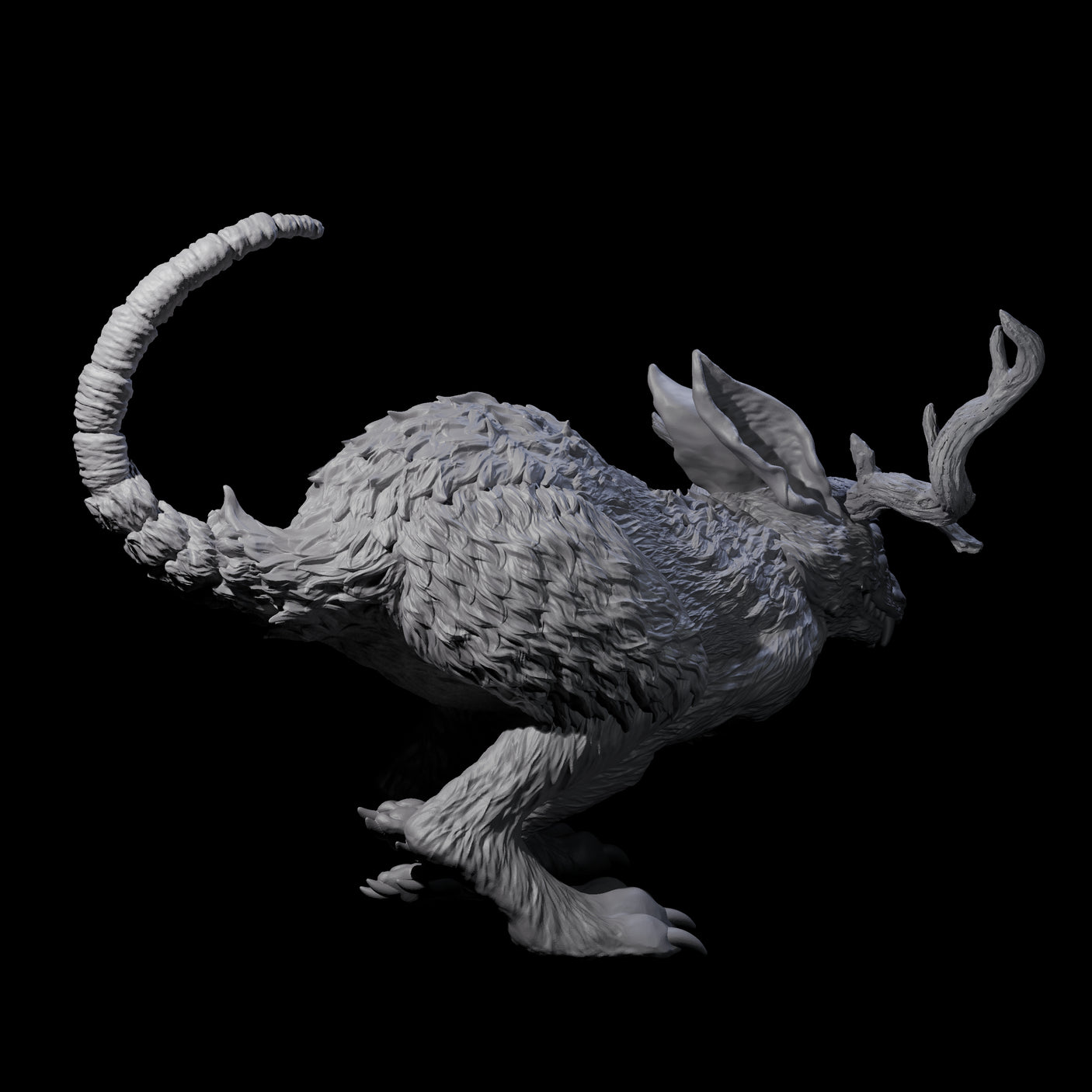 Four Bounding Jackalopes Miniature for Dungeons and Dragons, Pathfinder or other TTRPGs