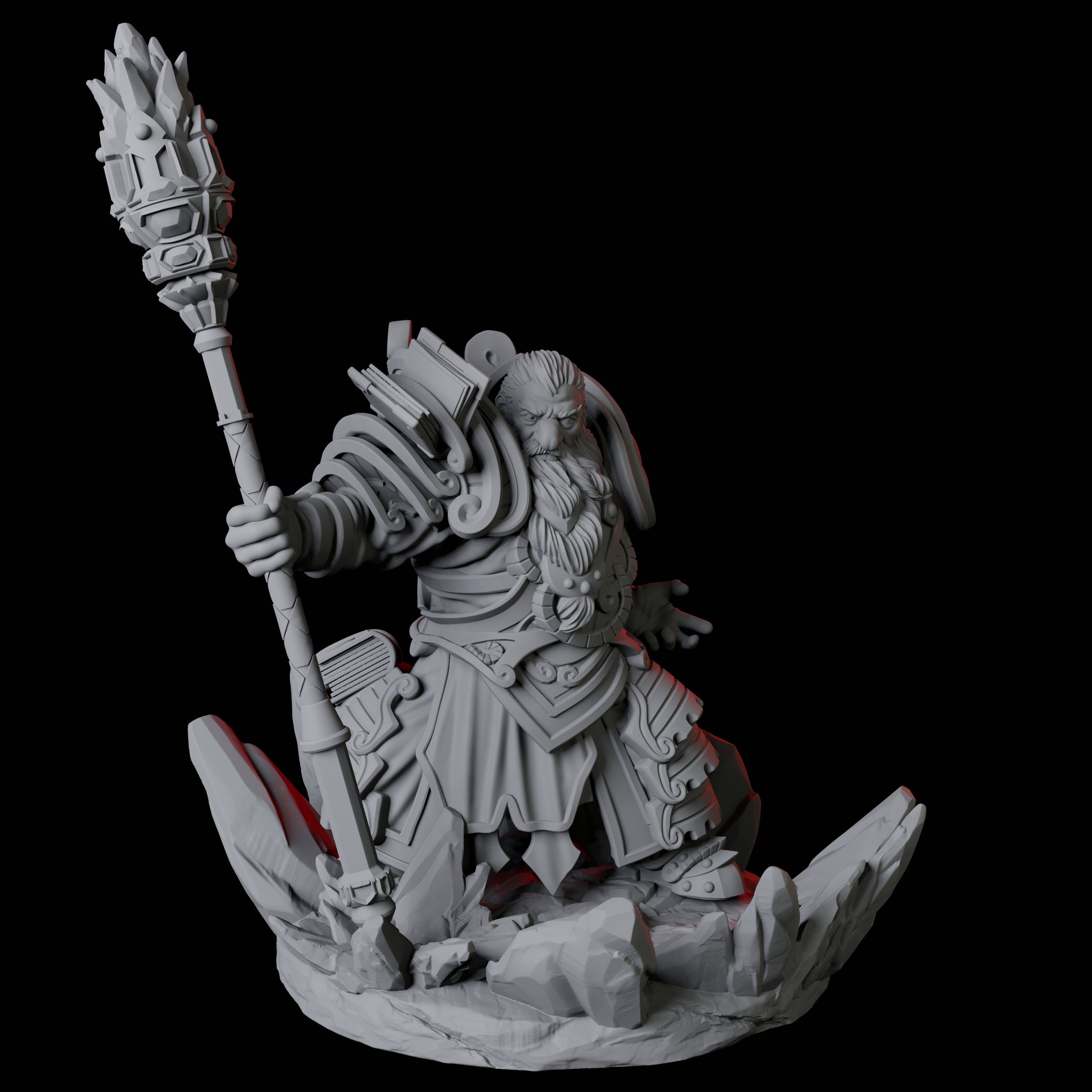 Four Casting Geomancers Miniature for Dungeons and Dragons, Pathfinder or other TTRPGs
