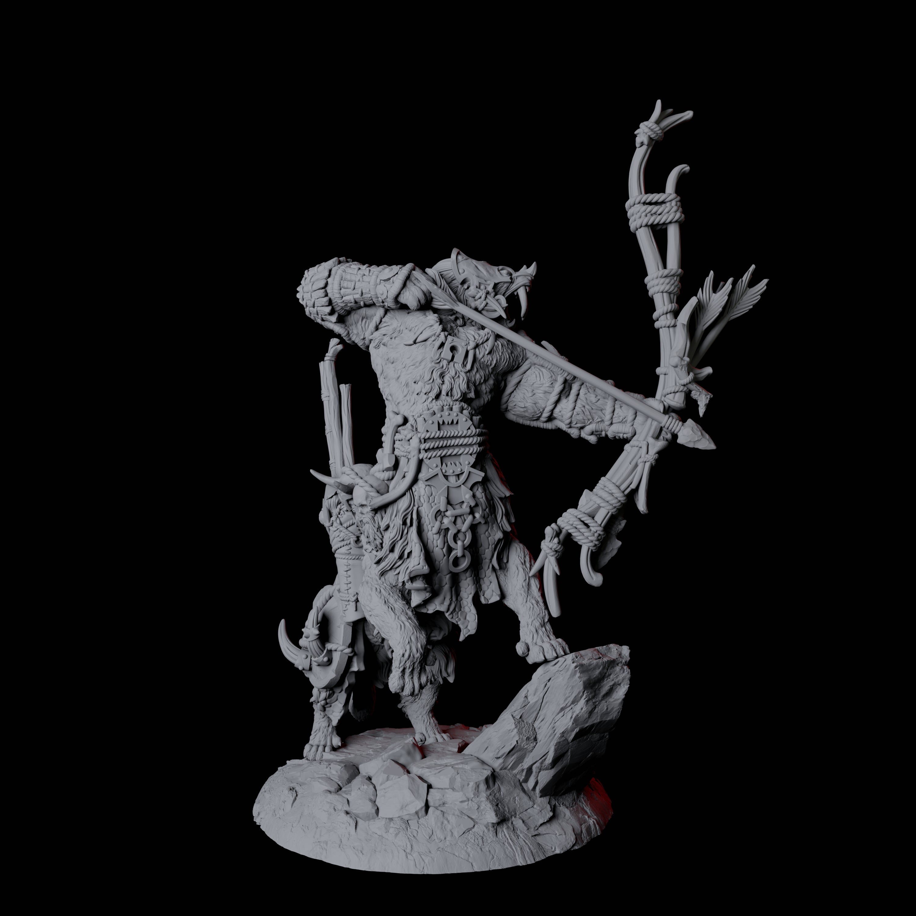 Four Cat Bear Centaurs Miniature for Dungeons and Dragons, Pathfinder or other TTRPGs
