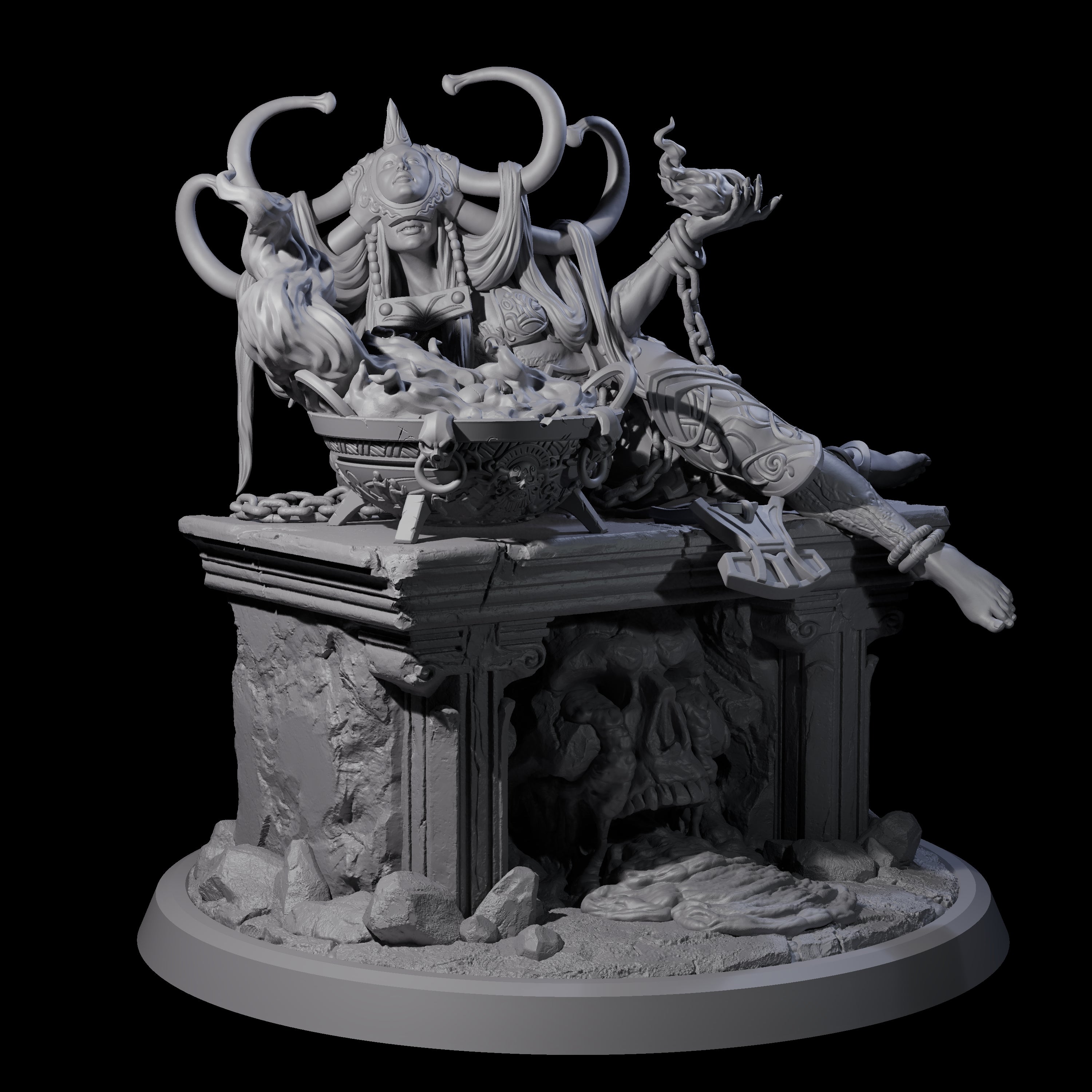 Four Chainbound Kyton Priestesses Miniature for Dungeons and Dragons, Pathfinder or other TTRPGs