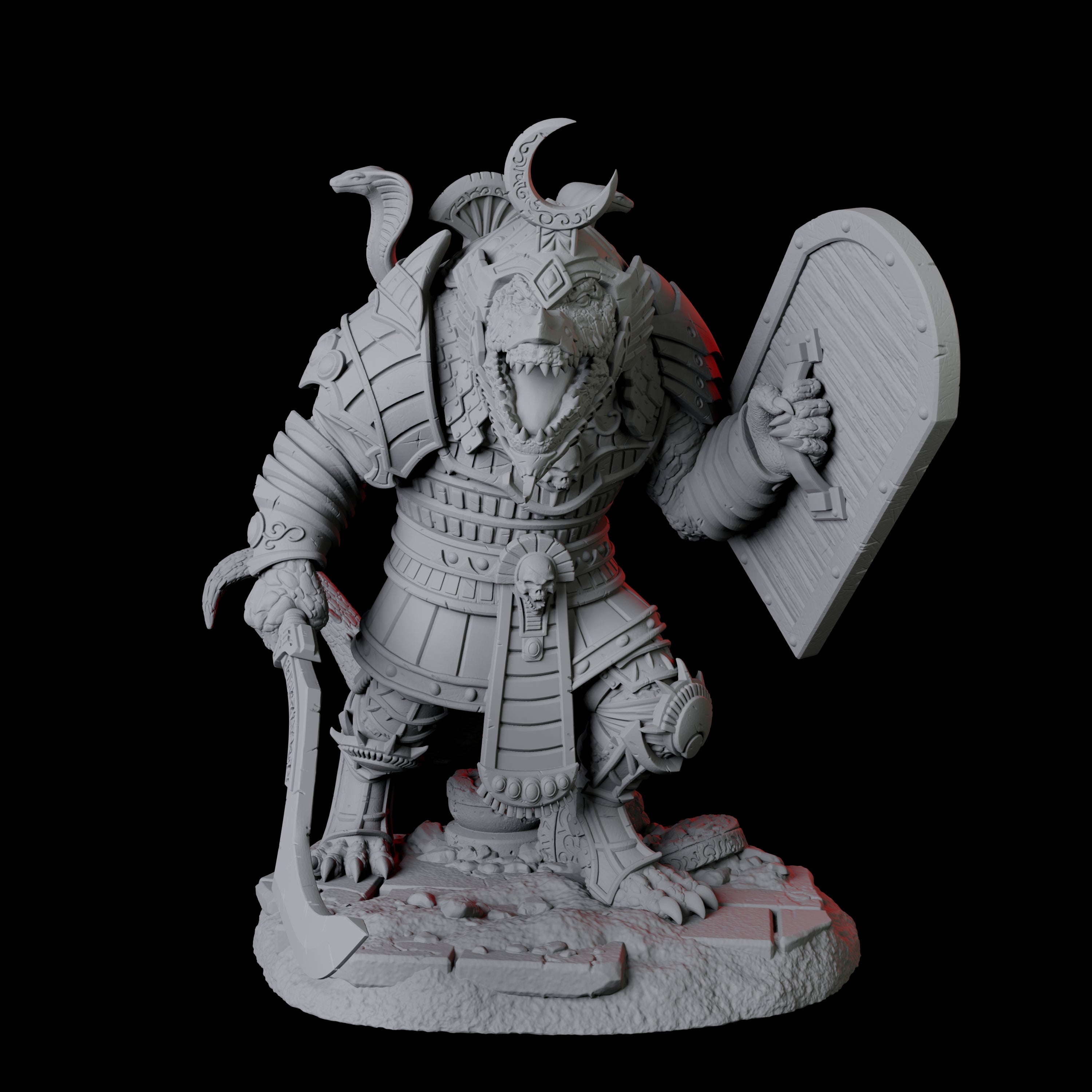 Four Charging Crocodile Lizardfolk Soldiers Miniature for Dungeons and Dragons, Pathfinder or other TTRPGs