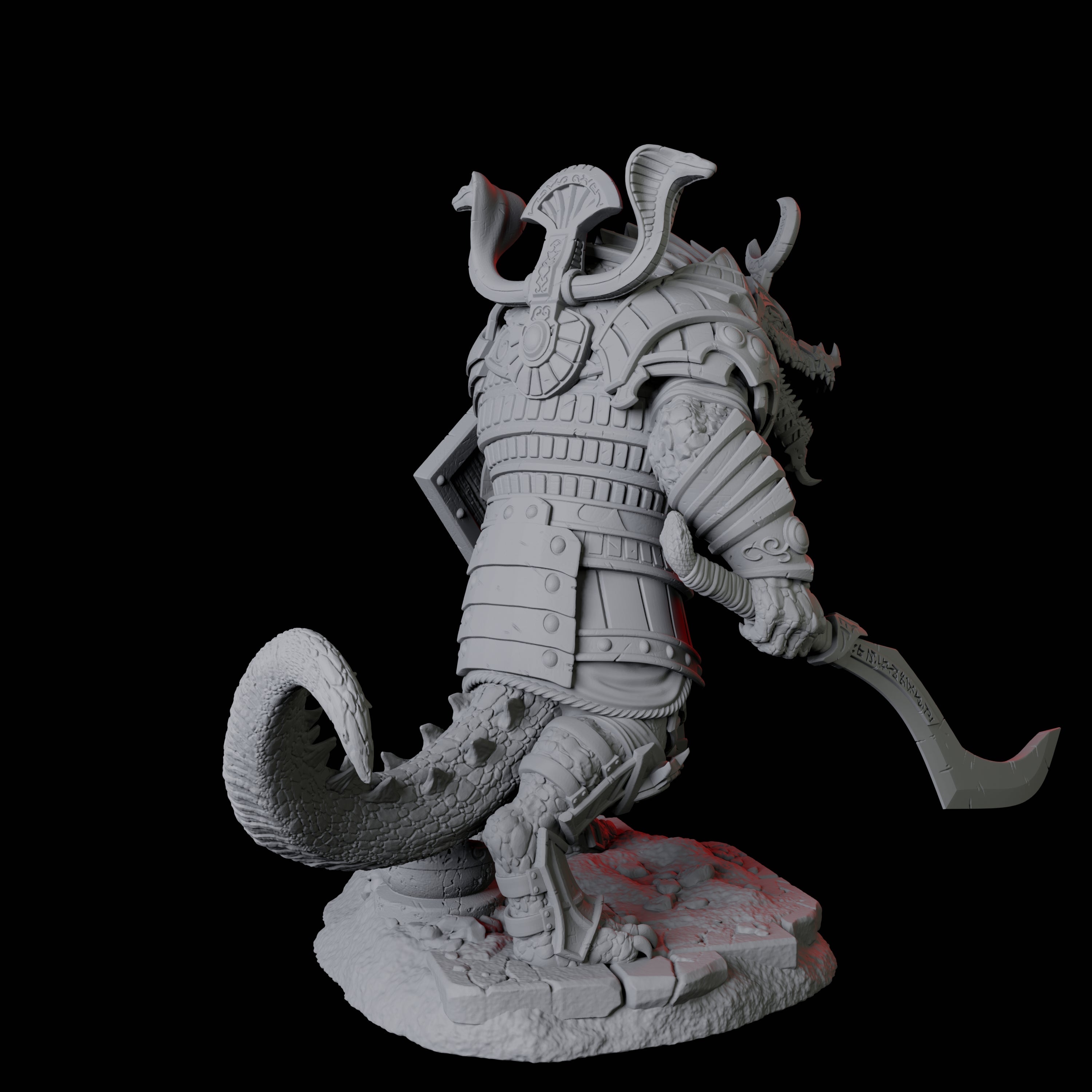 Four Charging Crocodile Lizardfolk Soldiers Miniature for Dungeons and Dragons, Pathfinder or other TTRPGs