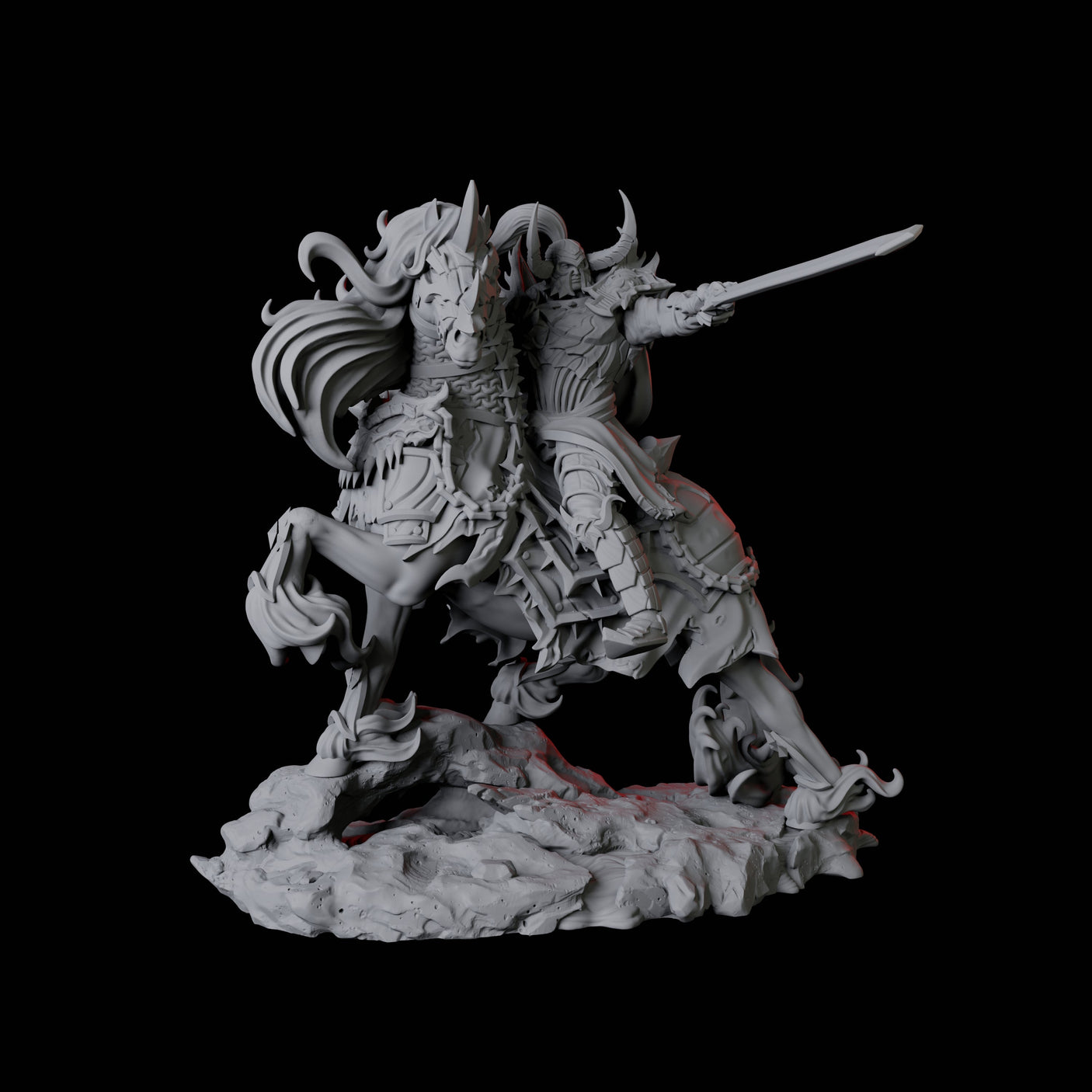 Four Charging Hellknights Miniature for Dungeons and Dragons, Pathfinder or other TTRPGs