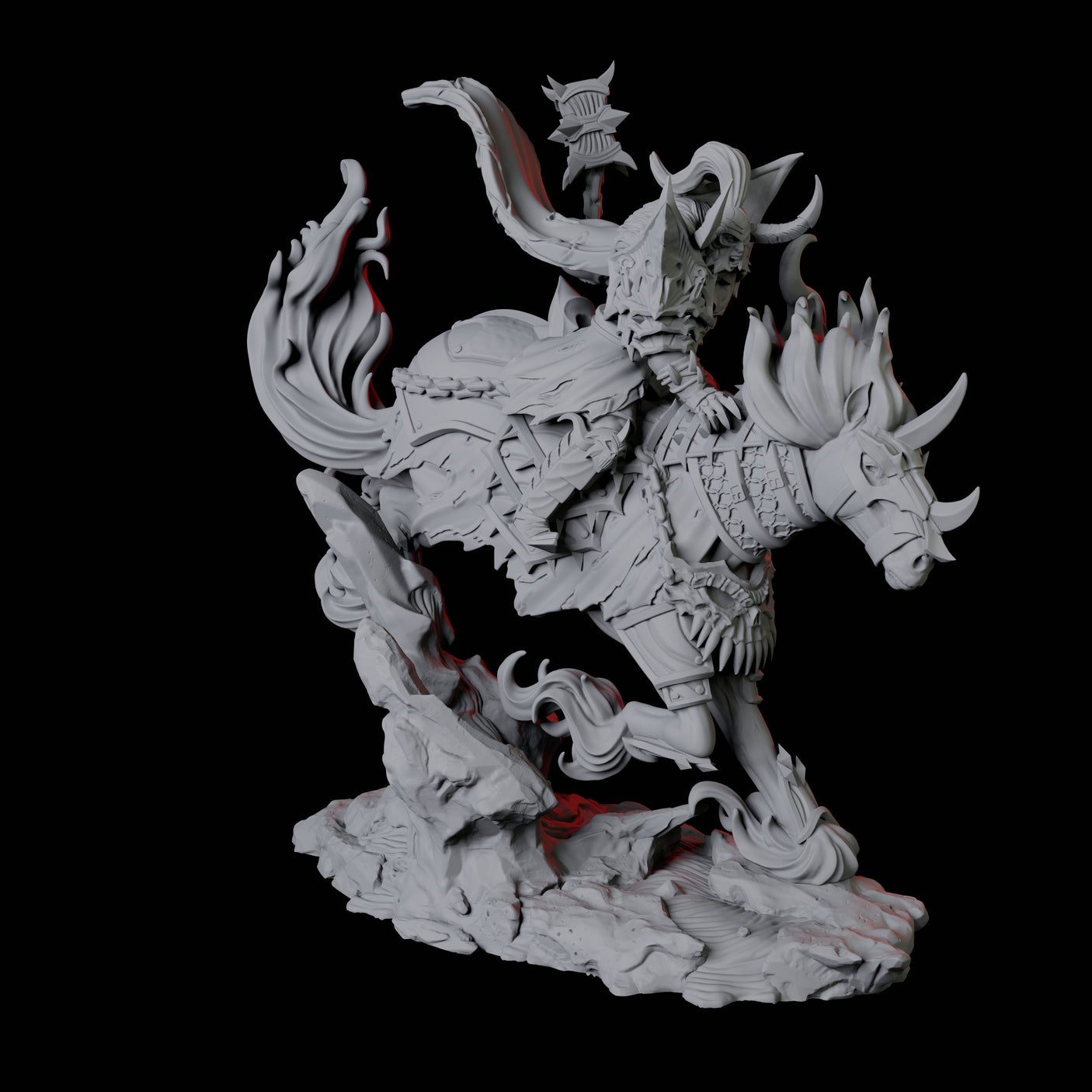 Four Charging Hellknights Miniature for Dungeons and Dragons, Pathfinder or other TTRPGs