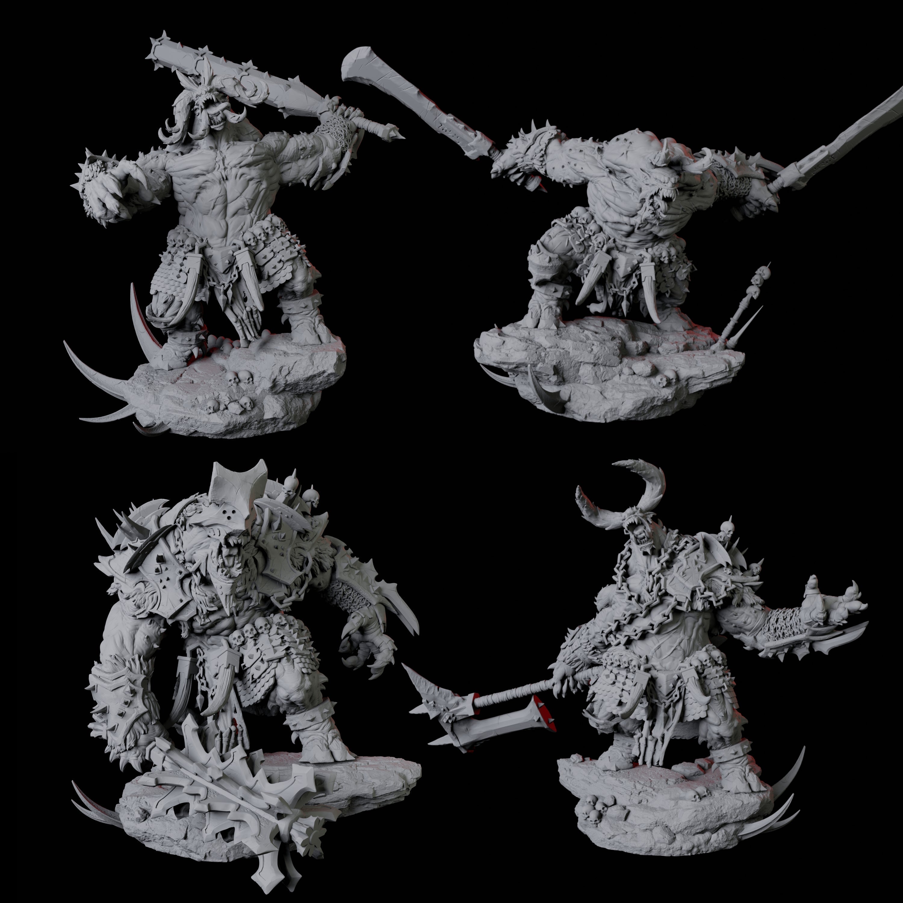Four Charging Slaver Demons Miniature for Dungeons and Dragons, Pathfinder or other TTRPGs