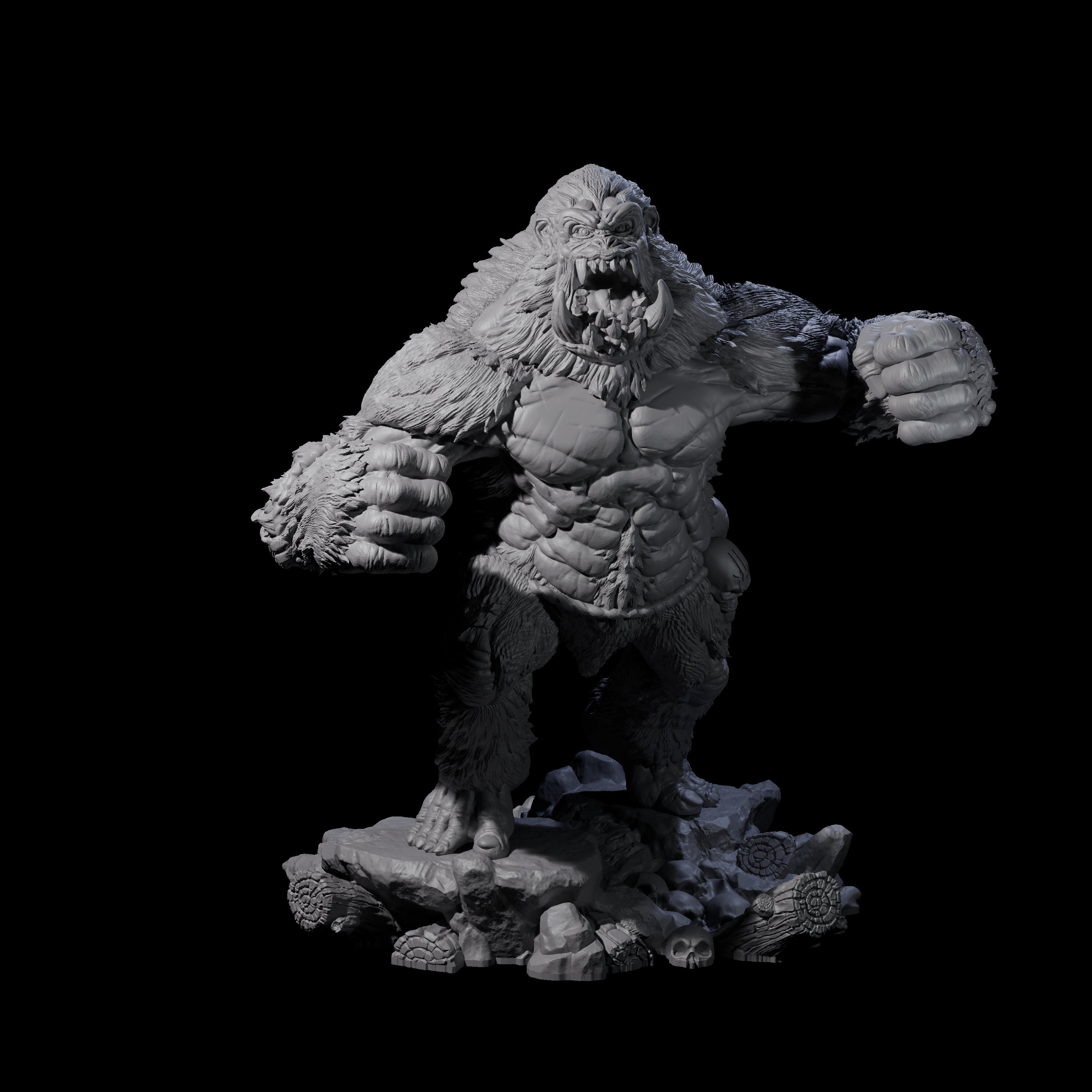 Four Chest Thumping Barlguras Miniature for Dungeons and Dragons, Pathfinder or other TTRPGs