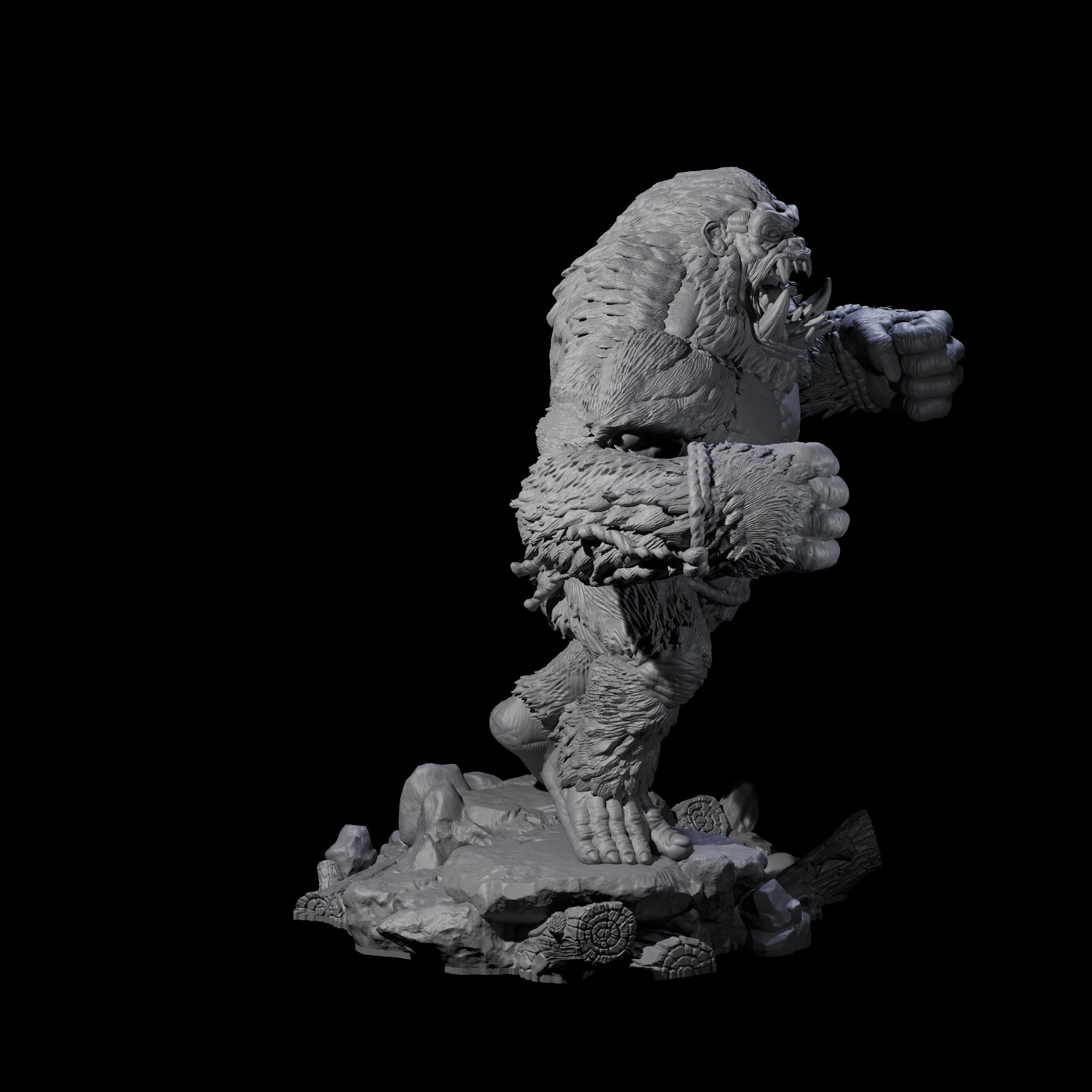 Four Chest Thumping Barlguras Miniature for Dungeons and Dragons, Pathfinder or other TTRPGs