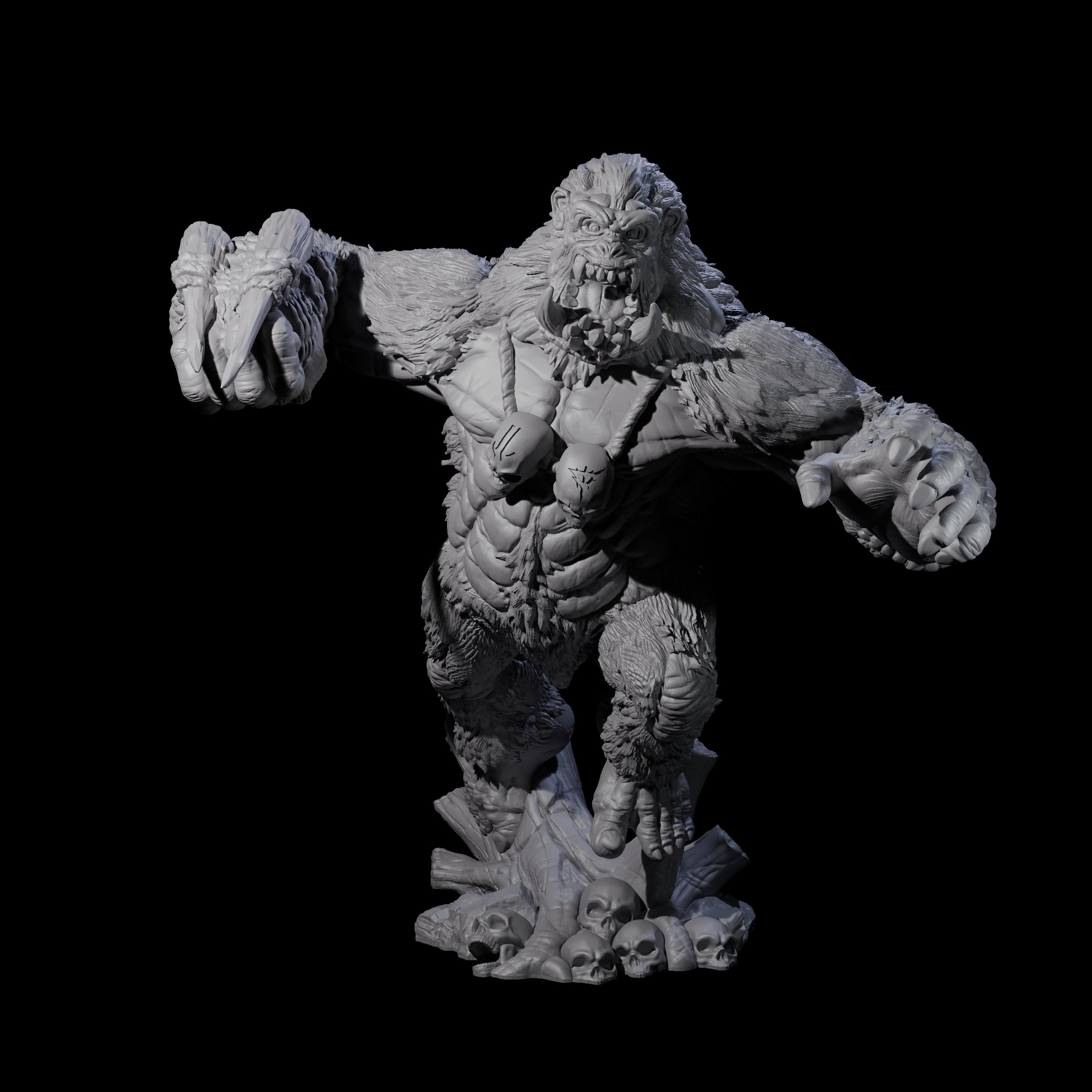 Four Chest Thumping Barlguras Miniature for Dungeons and Dragons, Pathfinder or other TTRPGs