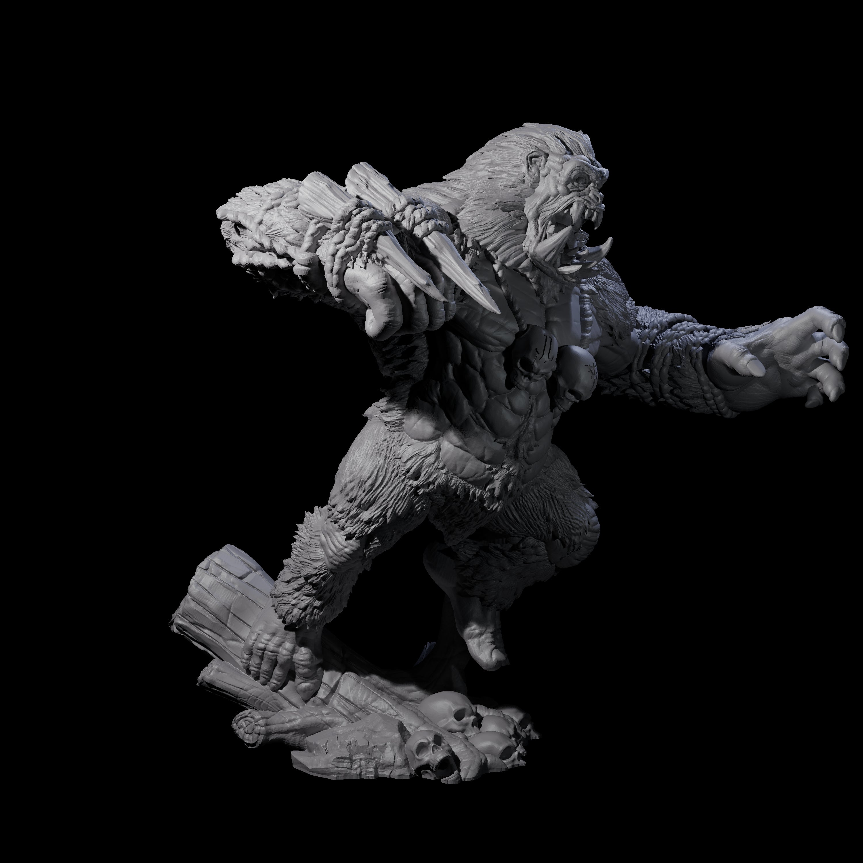 Four Chest Thumping Barlguras Miniature for Dungeons and Dragons, Pathfinder or other TTRPGs