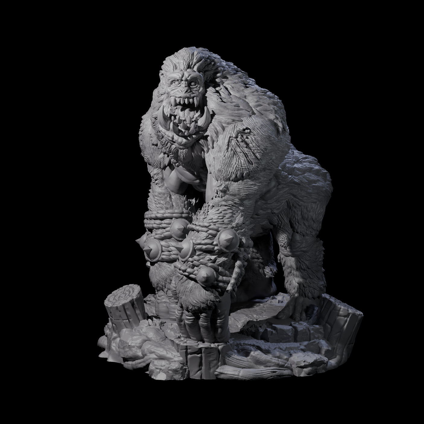 Four Chest Thumping Barlguras Miniature for Dungeons and Dragons, Pathfinder or other TTRPGs