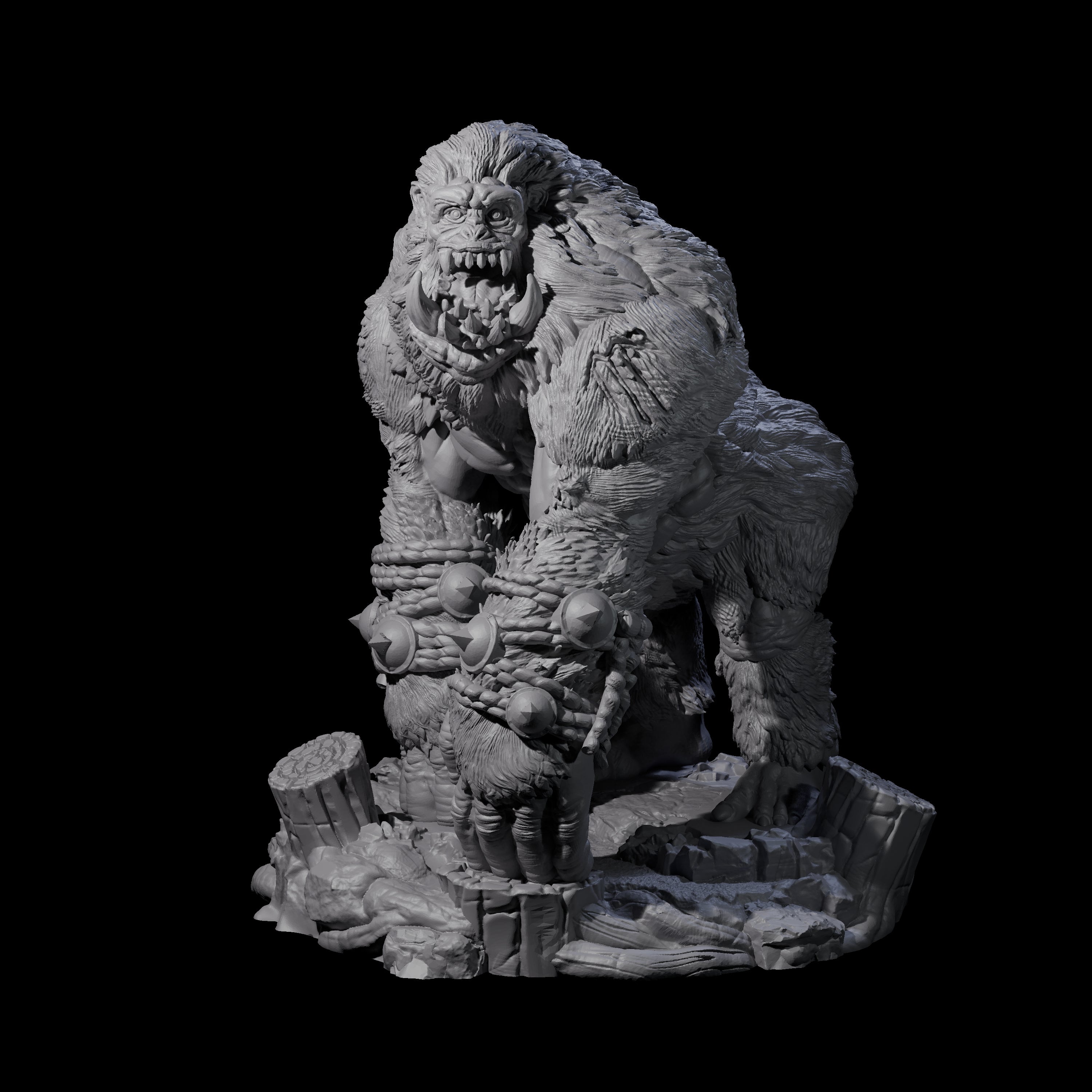 Four Chest Thumping Barlguras Miniature for Dungeons and Dragons, Pathfinder or other TTRPGs