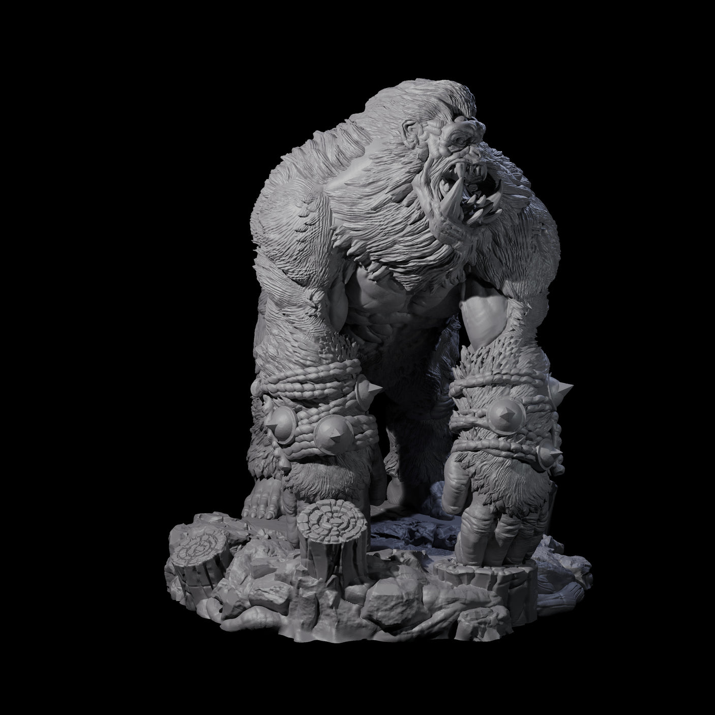 Four Chest Thumping Barlguras Miniature for Dungeons and Dragons, Pathfinder or other TTRPGs