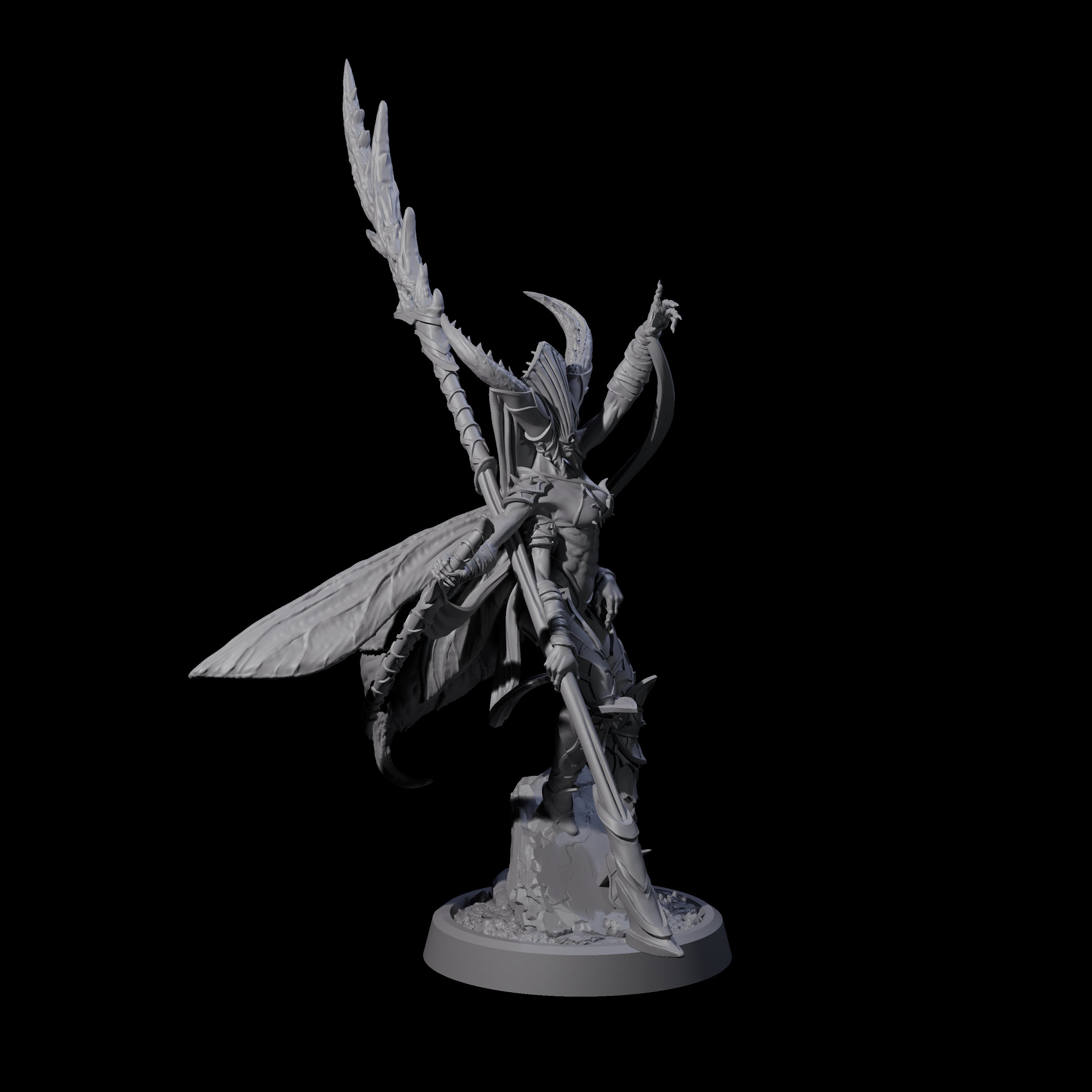 Four Chitinous Psionic Seers Miniature for Dungeons and Dragons, Pathfinder or other TTRPGs