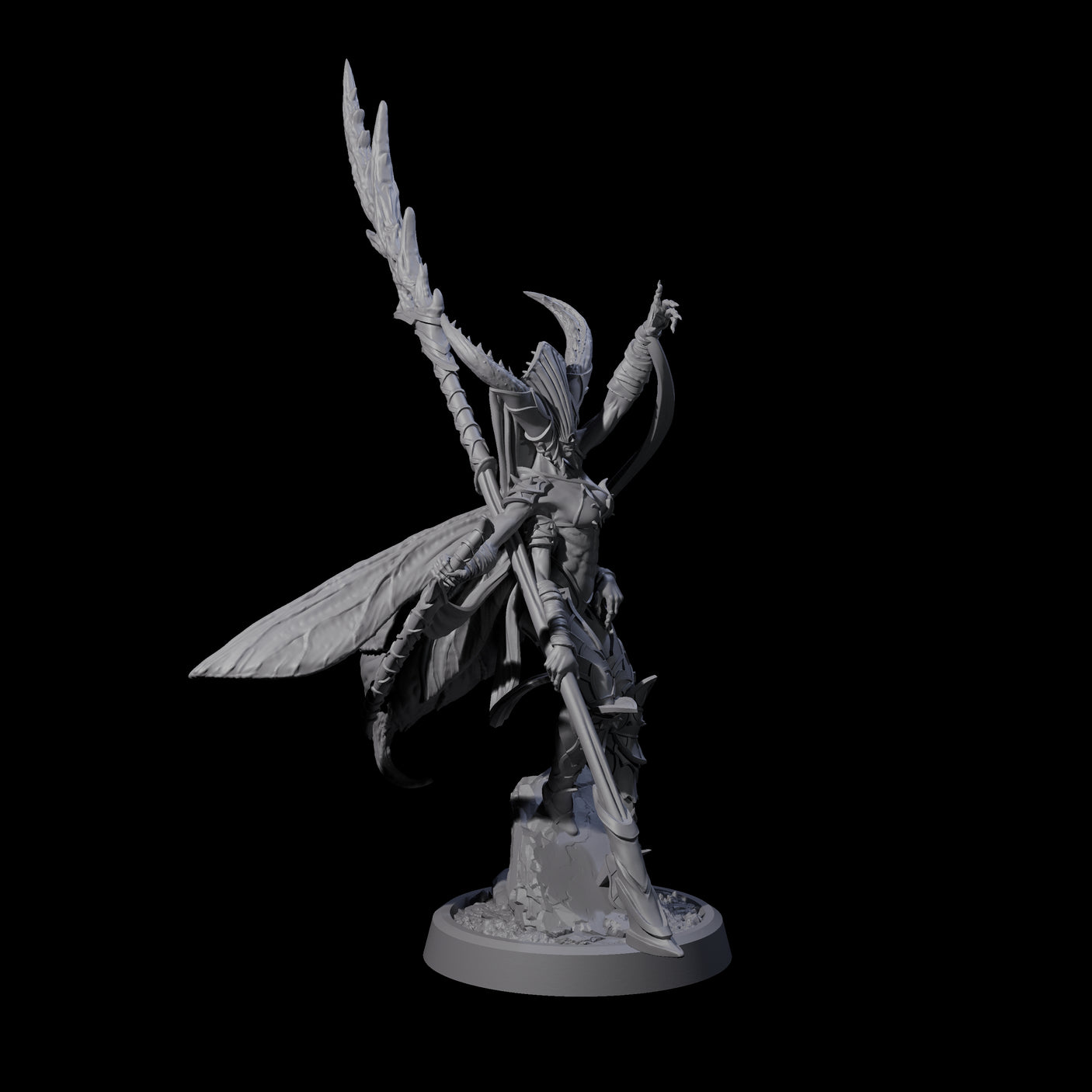 Four Chitinous Psionic Seers Miniature for Dungeons and Dragons, Pathfinder or other TTRPGs