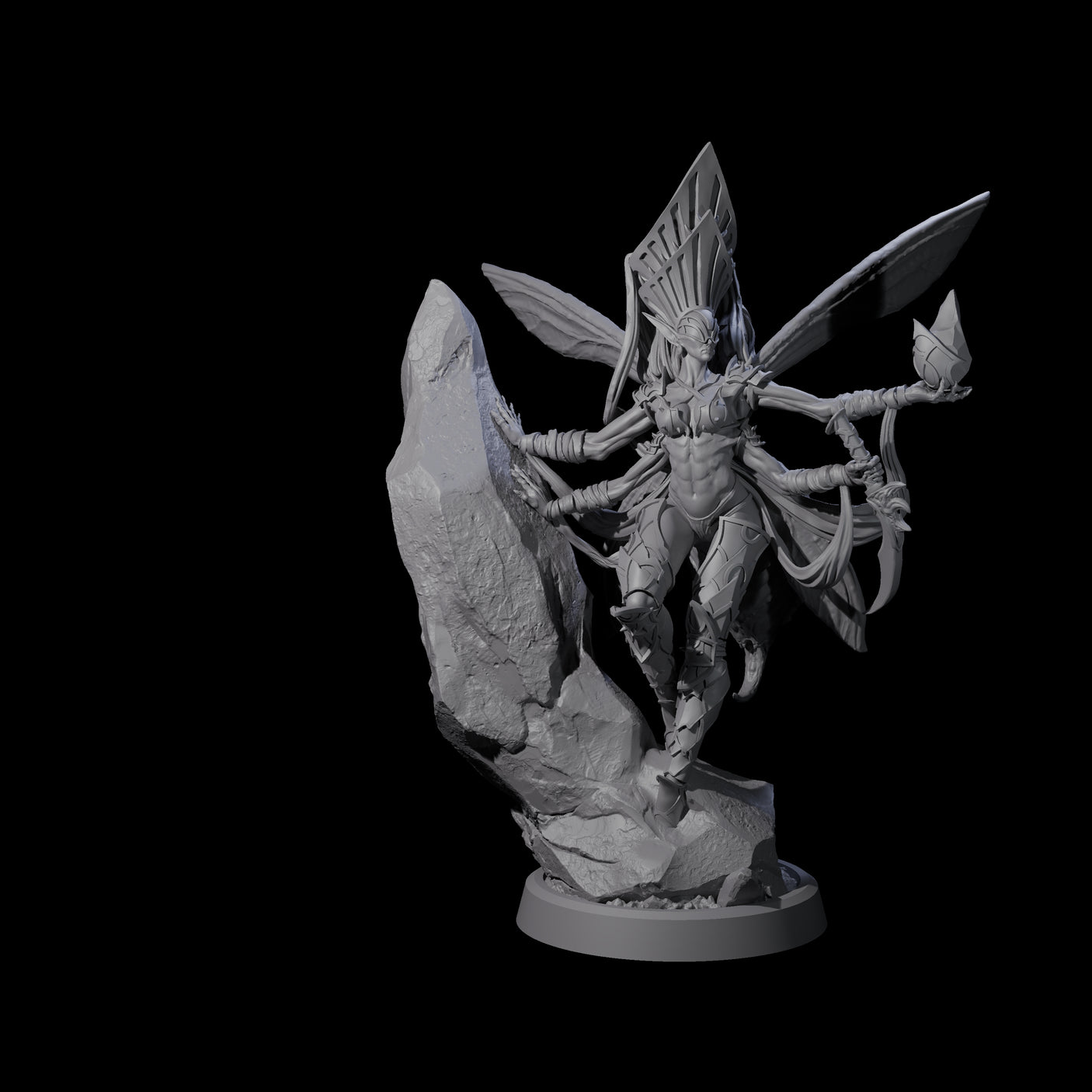 Four Chitinous Psionic Seers Miniature for Dungeons and Dragons, Pathfinder or other TTRPGs