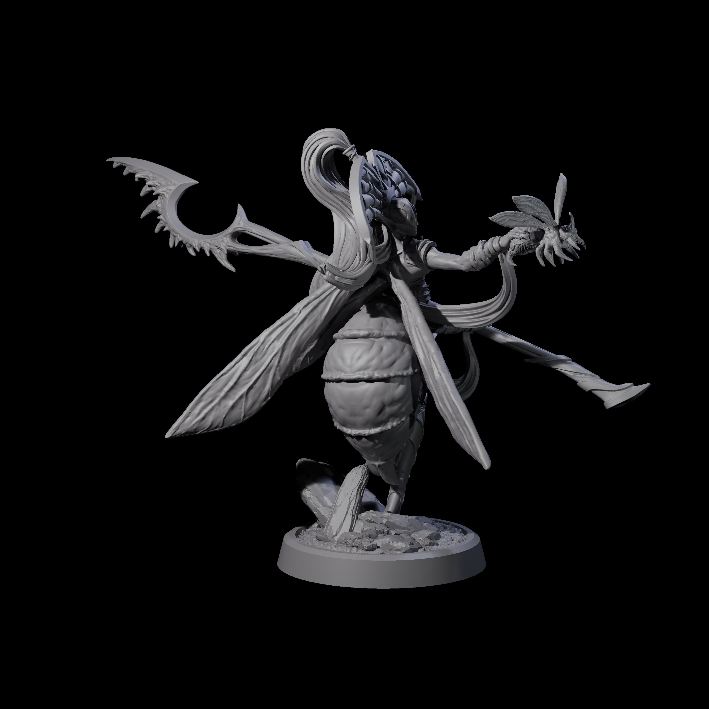 Four Chitinous Psionic Seers Miniature for Dungeons and Dragons, Pathfinder or other TTRPGs