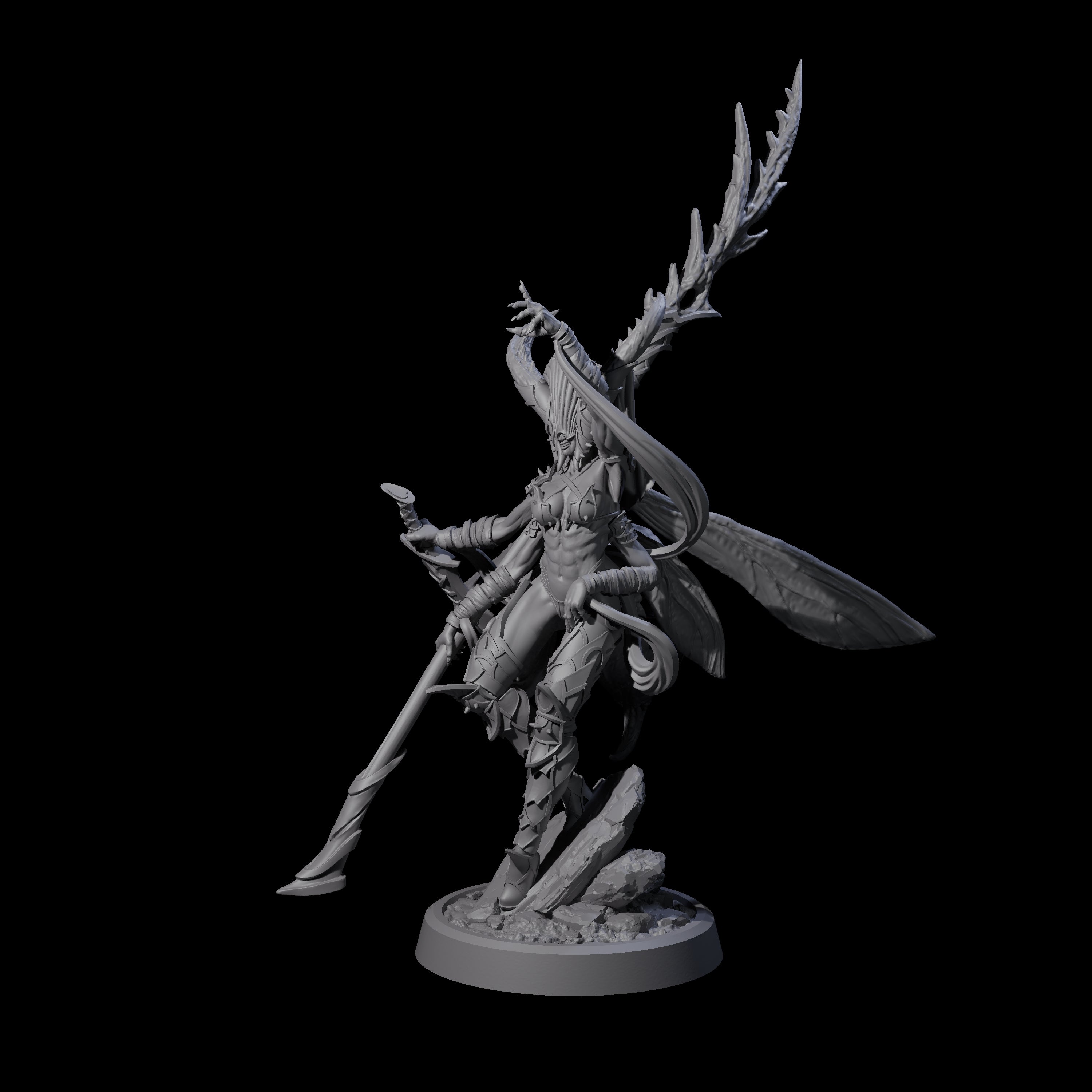 Four Chitinous Psionic Seers Miniature for Dungeons and Dragons, Pathfinder or other TTRPGs