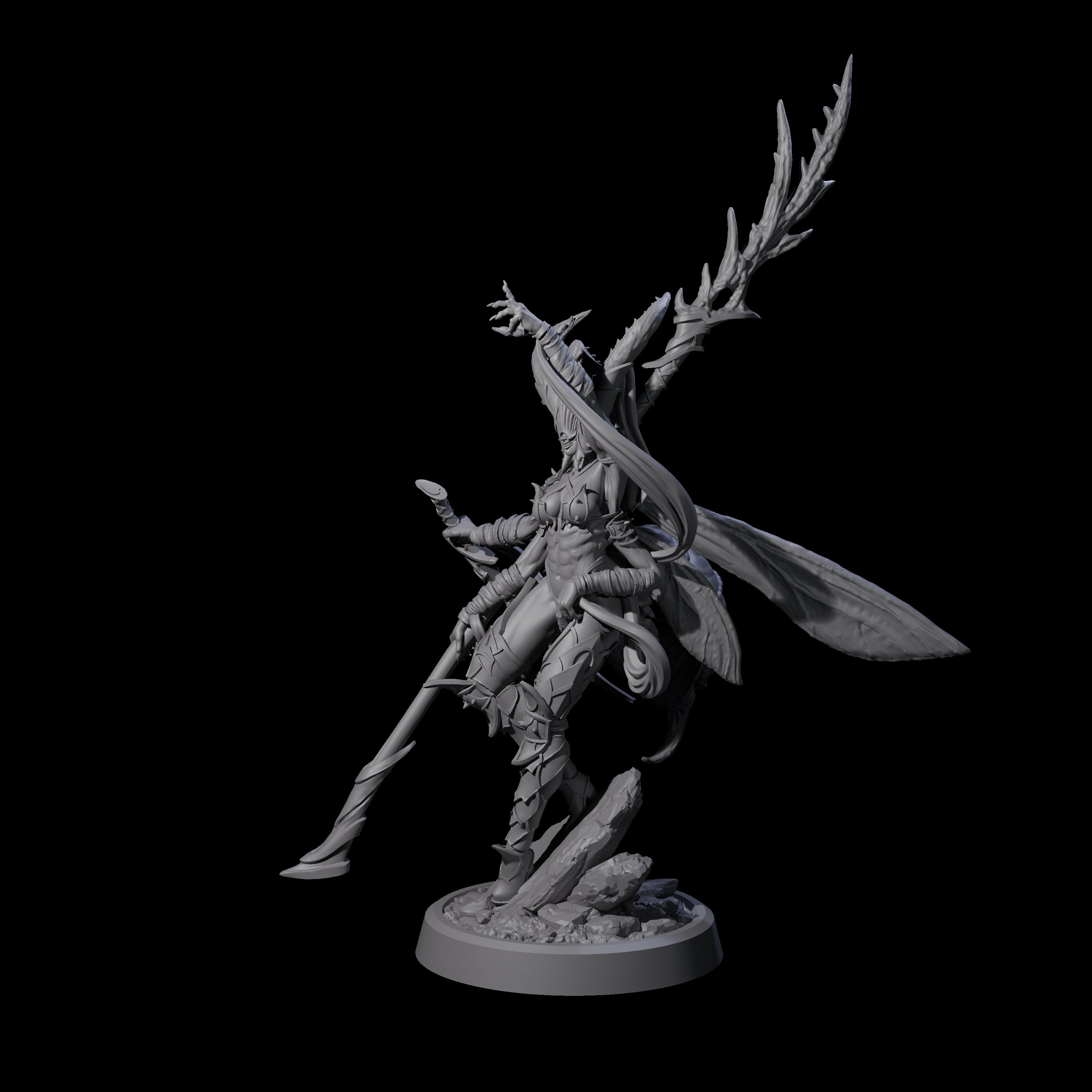 Four Chitinous Psionic Seers Miniature for Dungeons and Dragons, Pathfinder or other TTRPGs