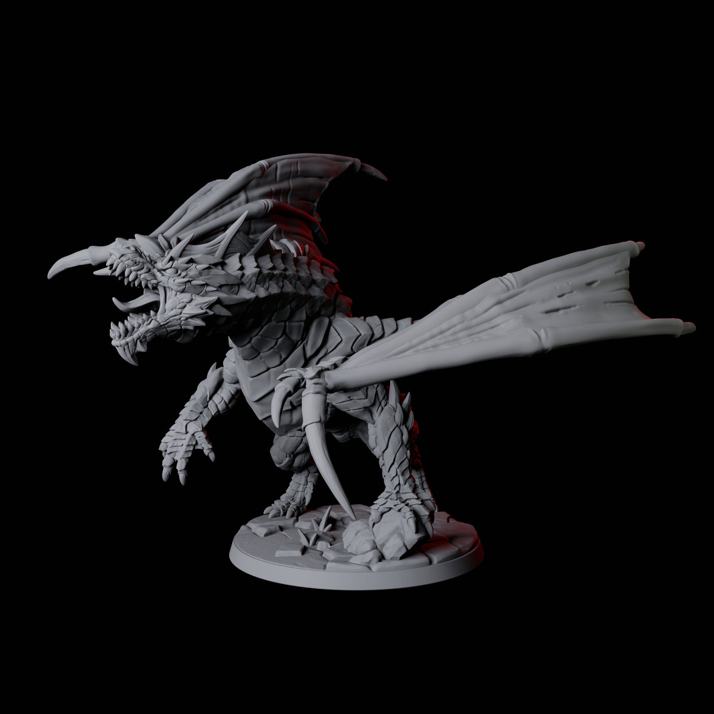 Four Chromatic Dragons Miniature for Dungeons and Dragons, Pathfinder or other TTRPGs