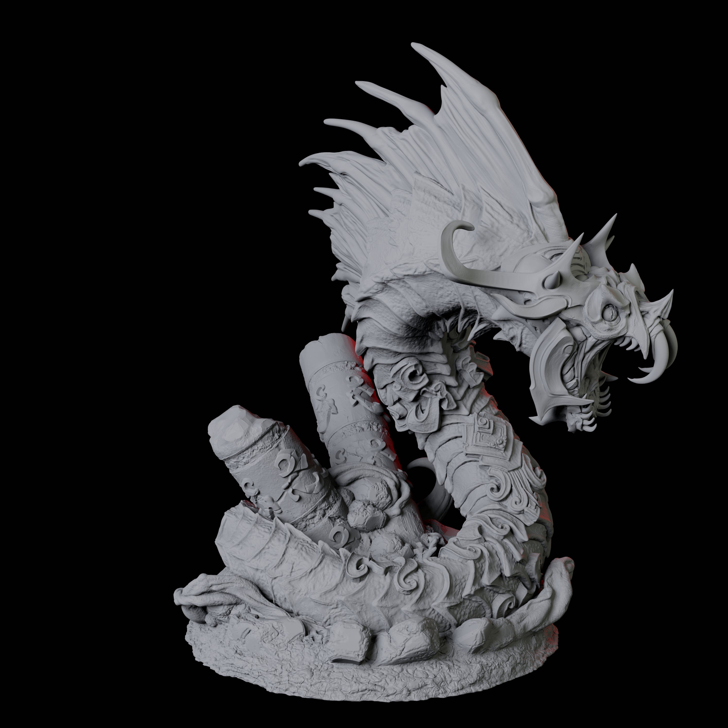 Four Coiled Giant Snakes Miniature for Dungeons and Dragons, Pathfinder or other TTRPGs