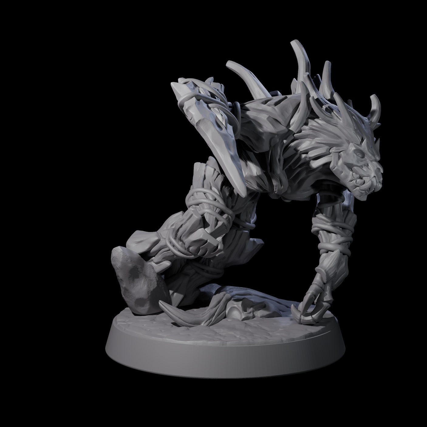 Four Corrupted Wood Woads Miniature for Dungeons and Dragons, Pathfinder or other TTRPGs