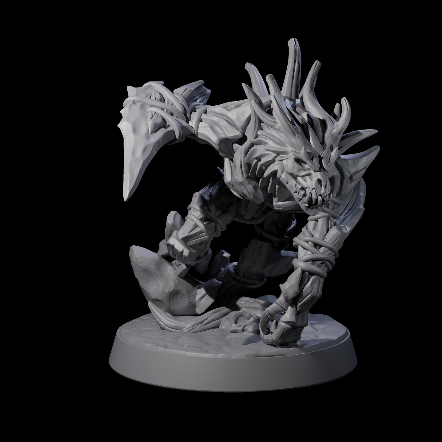 Four Corrupted Wood Woads Miniature for Dungeons and Dragons, Pathfinder or other TTRPGs